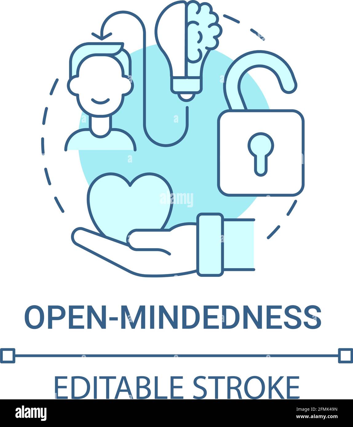 Open-mindedness concept icon Stock Vector