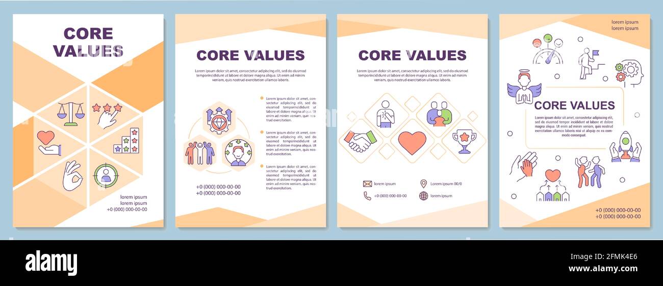 Core values brochure template Stock Vector