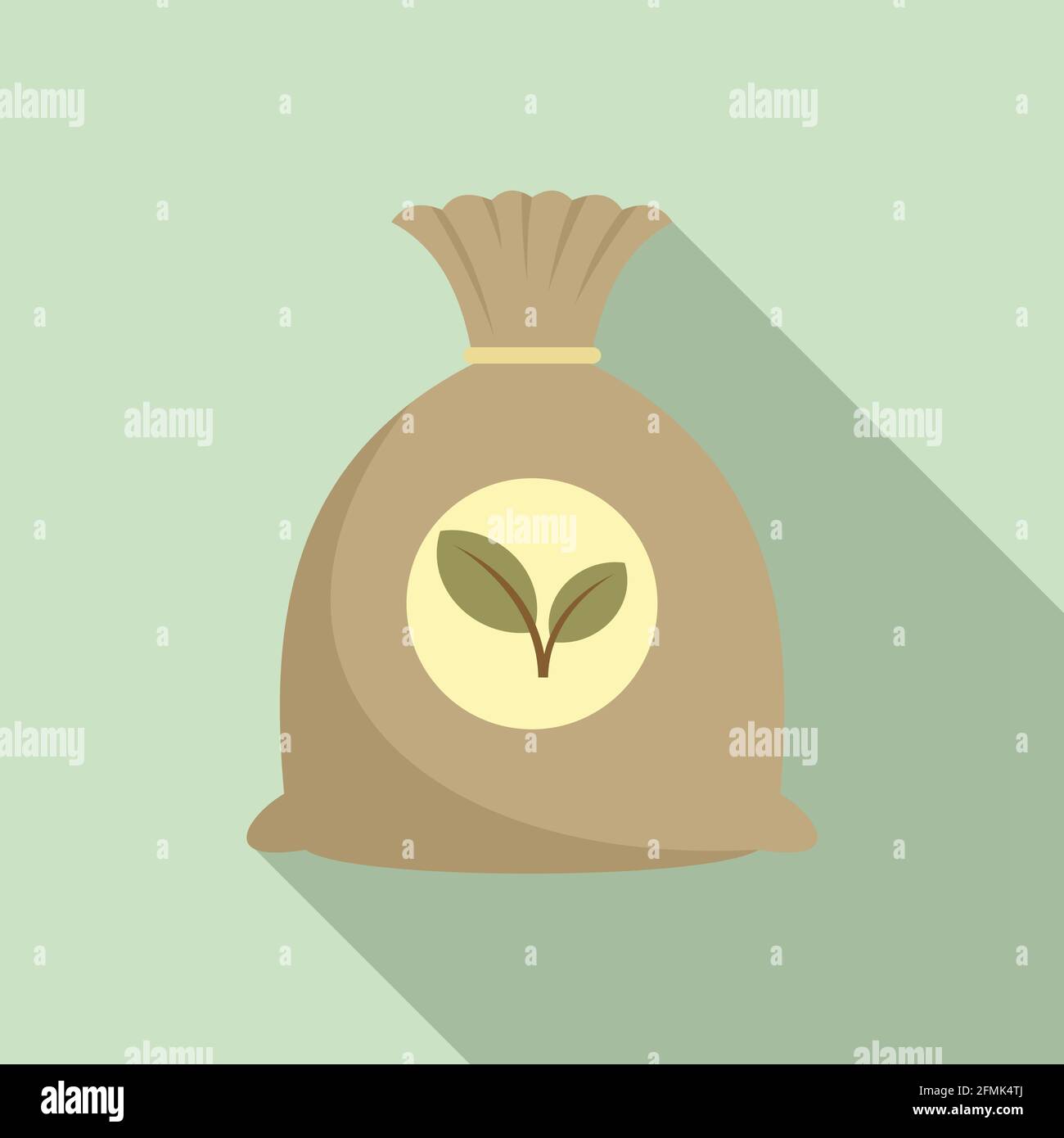 Fertilizer sack icon, flat style Stock Vector