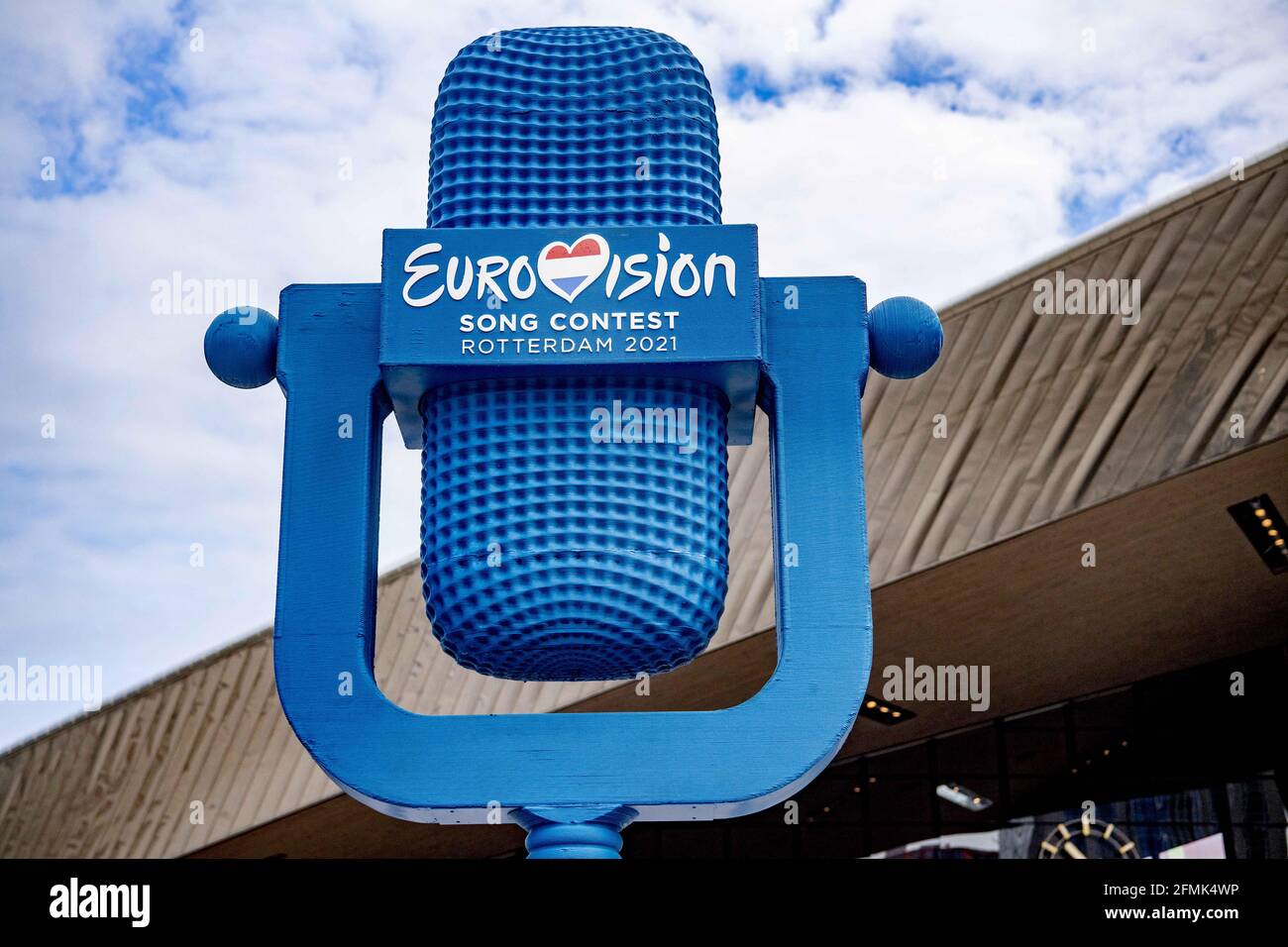 The Eurovision Song Contest of 2021 will be organized in an adapted form in Rotterdam Ahoy. In 2020, the corona virus threw a spanner in the works, when the song festival was forced to take place online. Jeangu Macrooy will also represent the Netherlands this year with his song Birth Of A New Age. Rotterdam, Netherlands, on May 10, 2021. Photo by Robin Utrecht/ABACAPRESS.COM Stock Photo