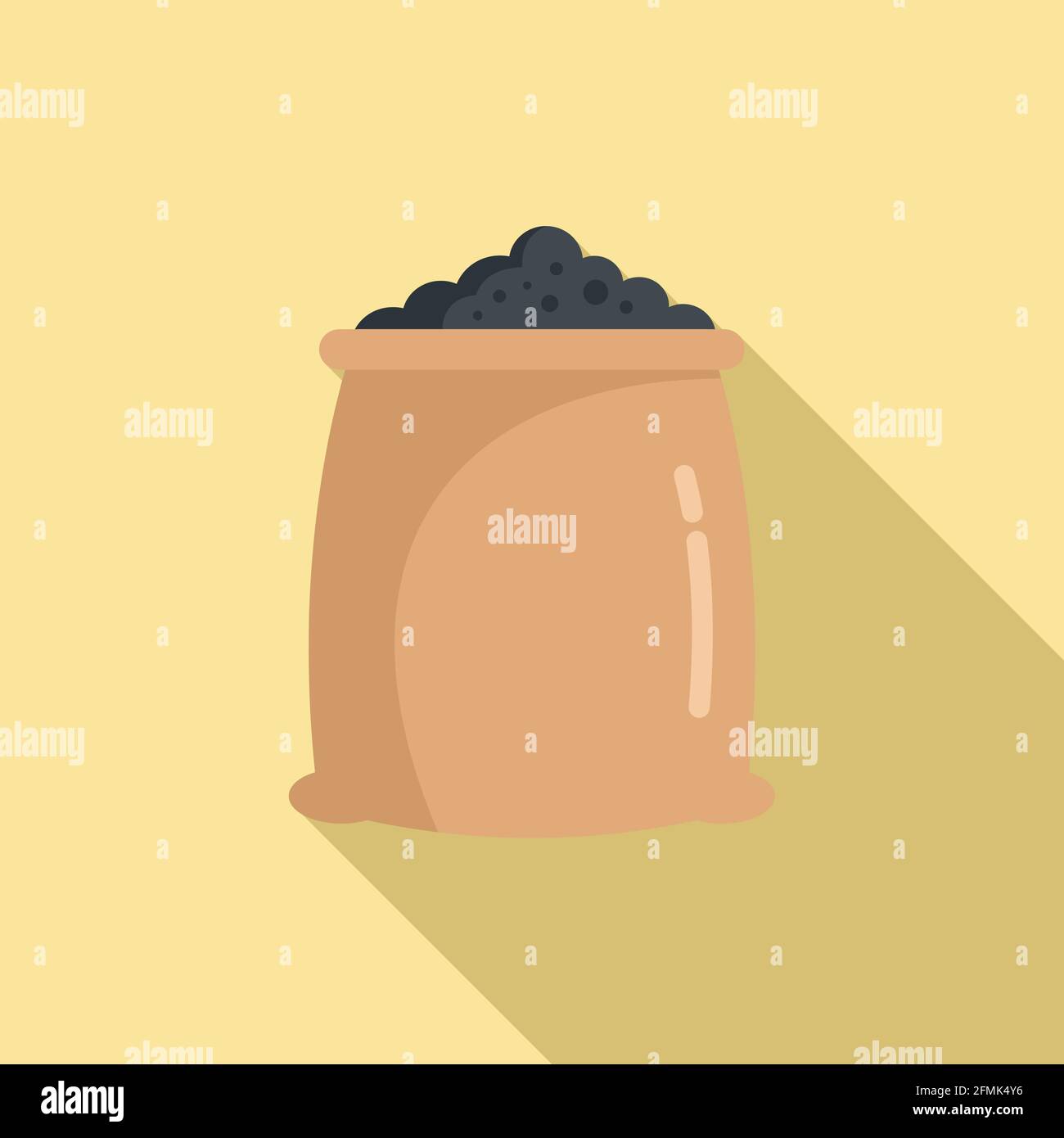 Fertilizer soil sack icon, flat style Stock Vector