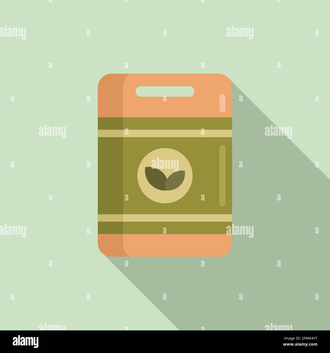 Garden fertilizer pack icon, flat style Stock Vector