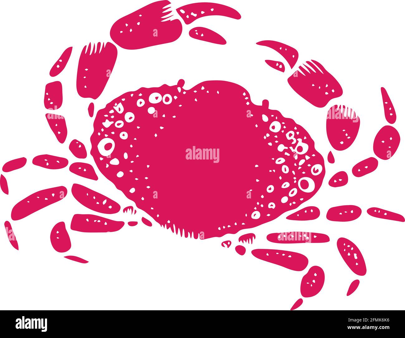Crab vector illustration, hand drawn sketch, isolated on white ...