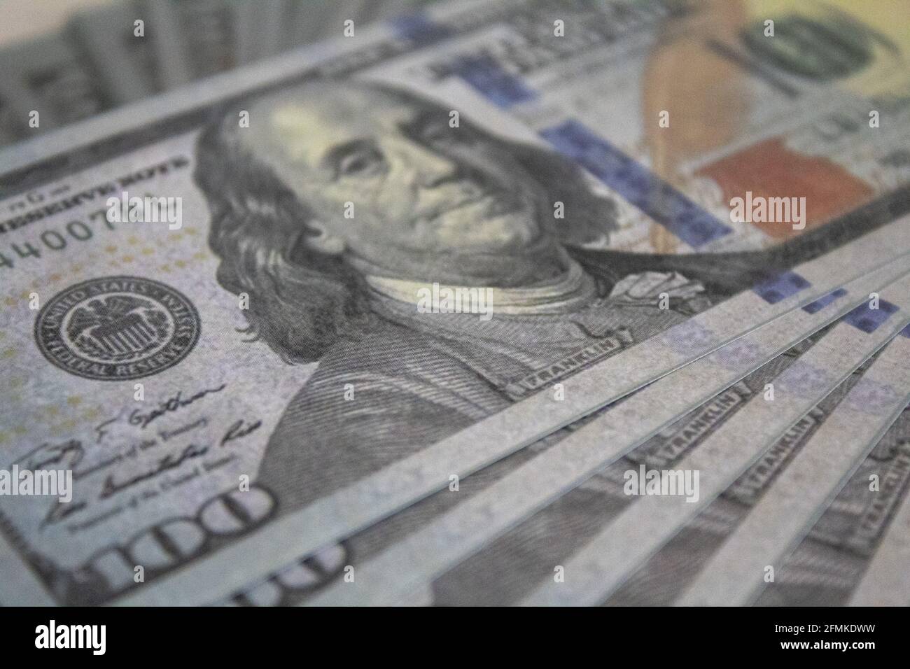 Background of 100 dollar bills close up Stock Photo - Alamy