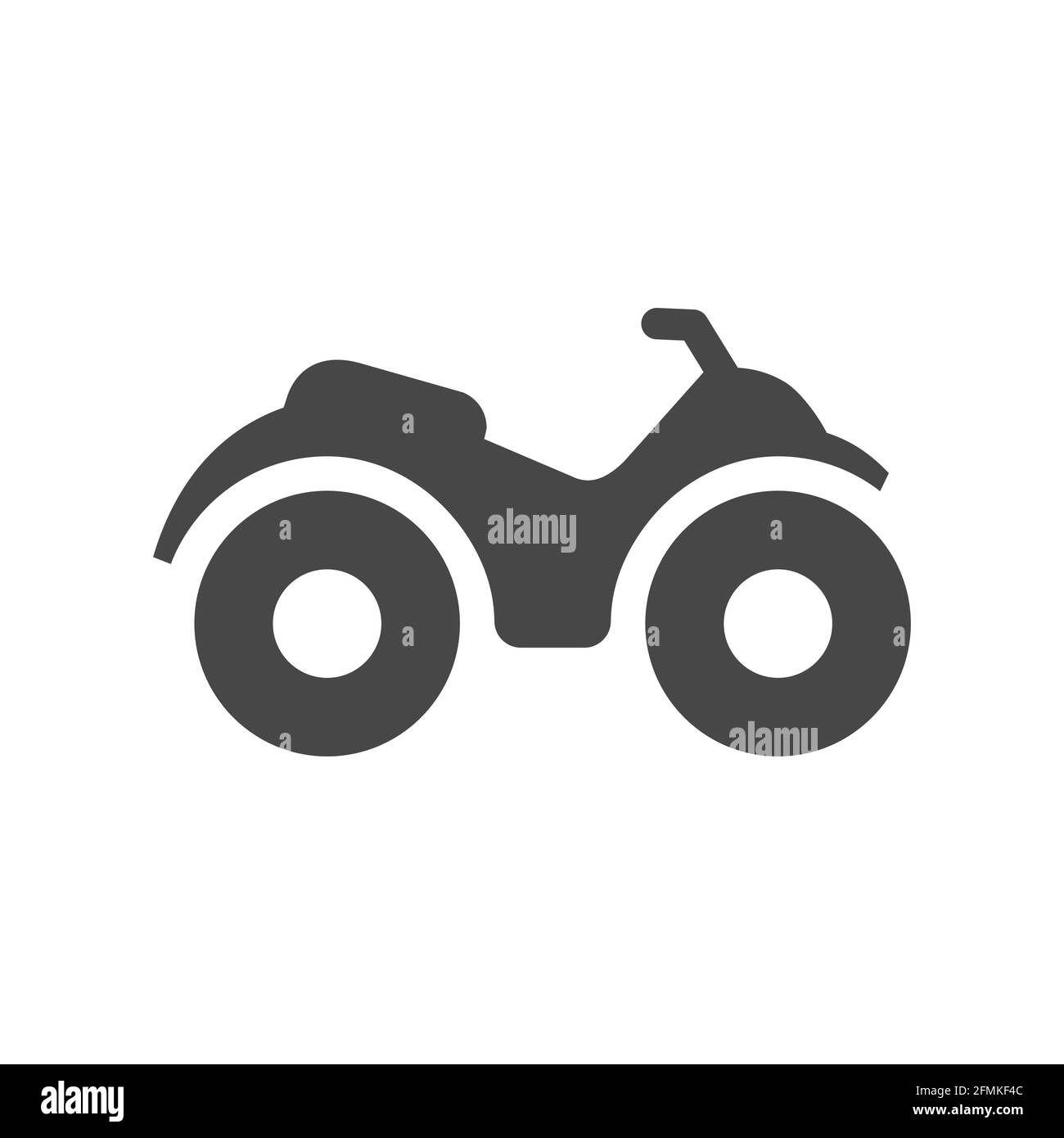 Atv or motorbike black vector icon. Quad all terrain vehicle symbol. Stock Vector
