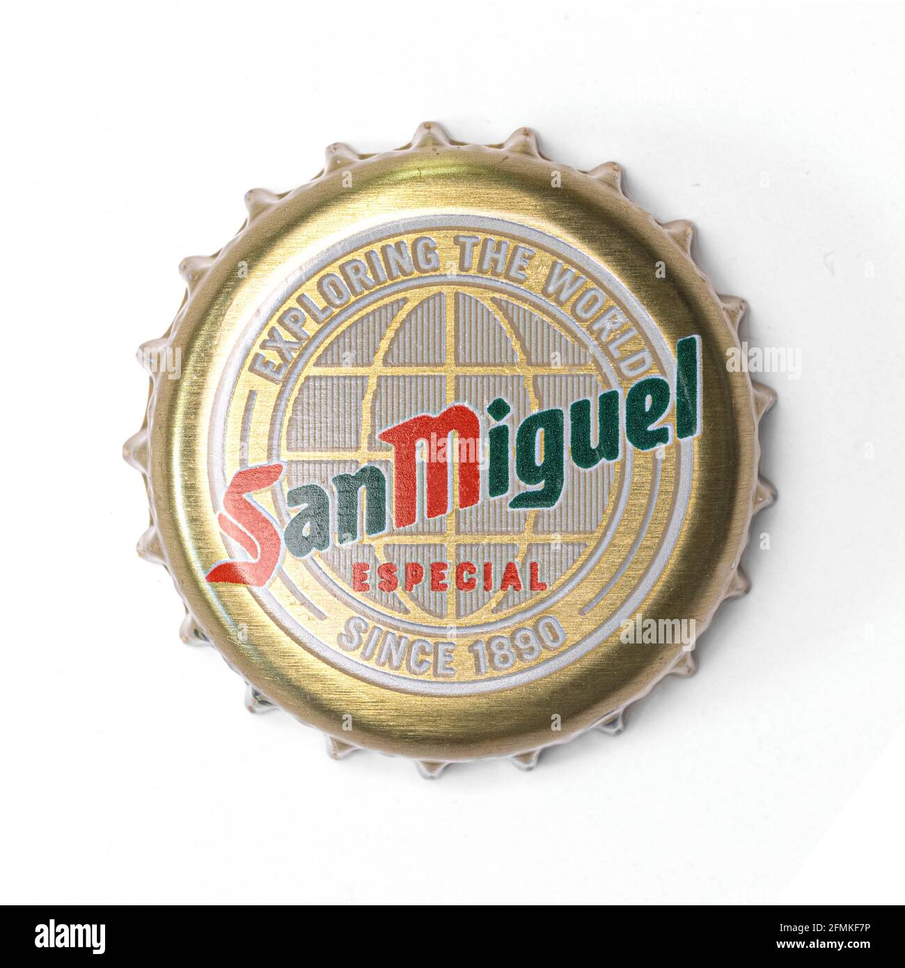 Cervecería Bavaria Poker Club Beer Bottle Top Crown Caps Used Lager Spain 