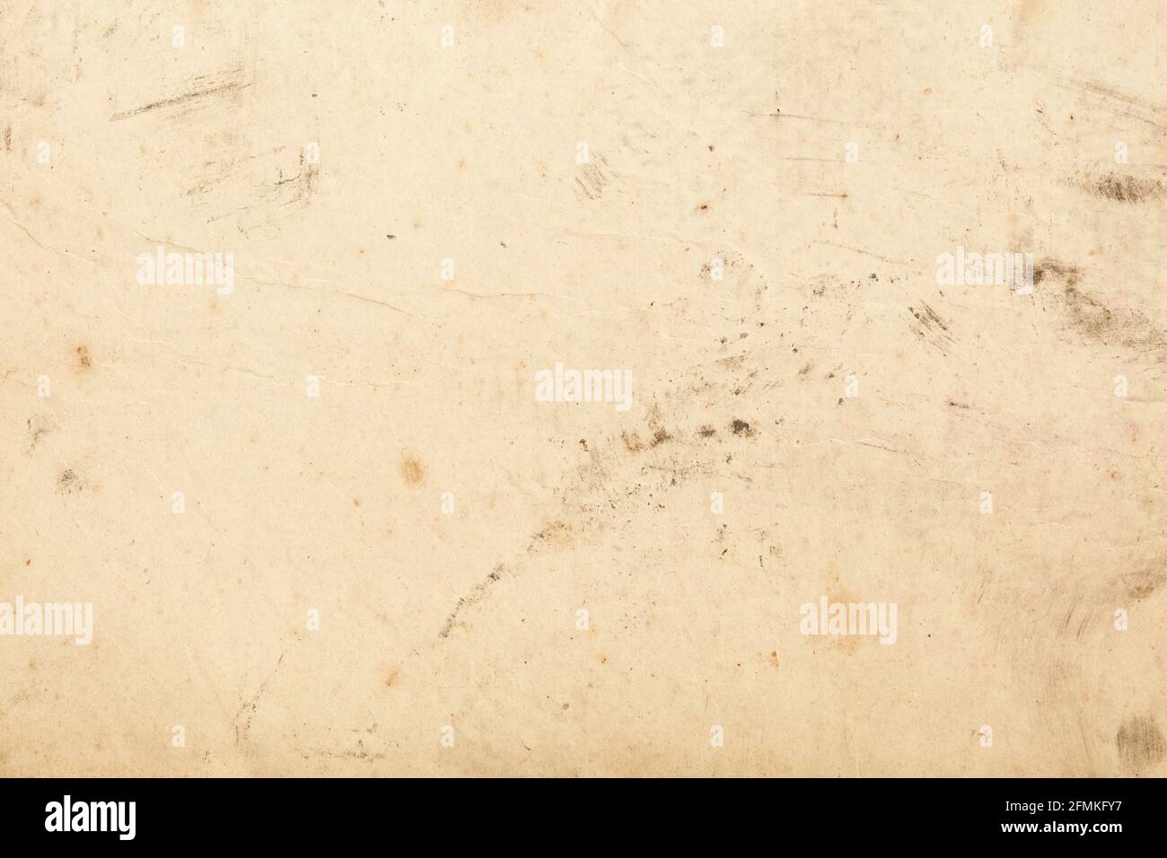 Old paper with black dust signs and scratches texture background Stock Photo