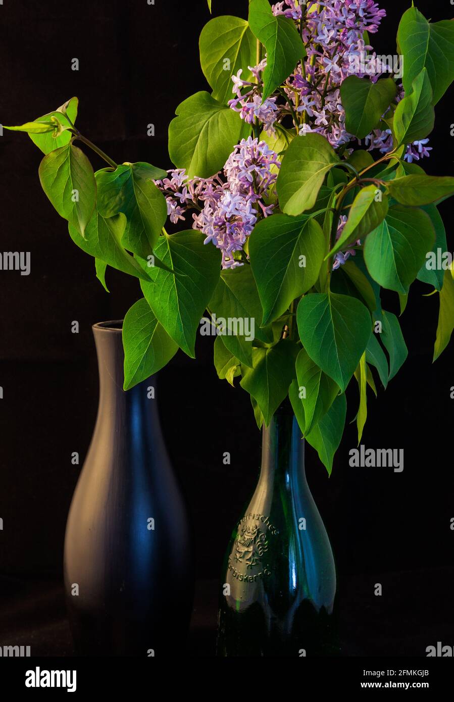 Still life with flowers and vases. Lilac Stock Photo - Alamy