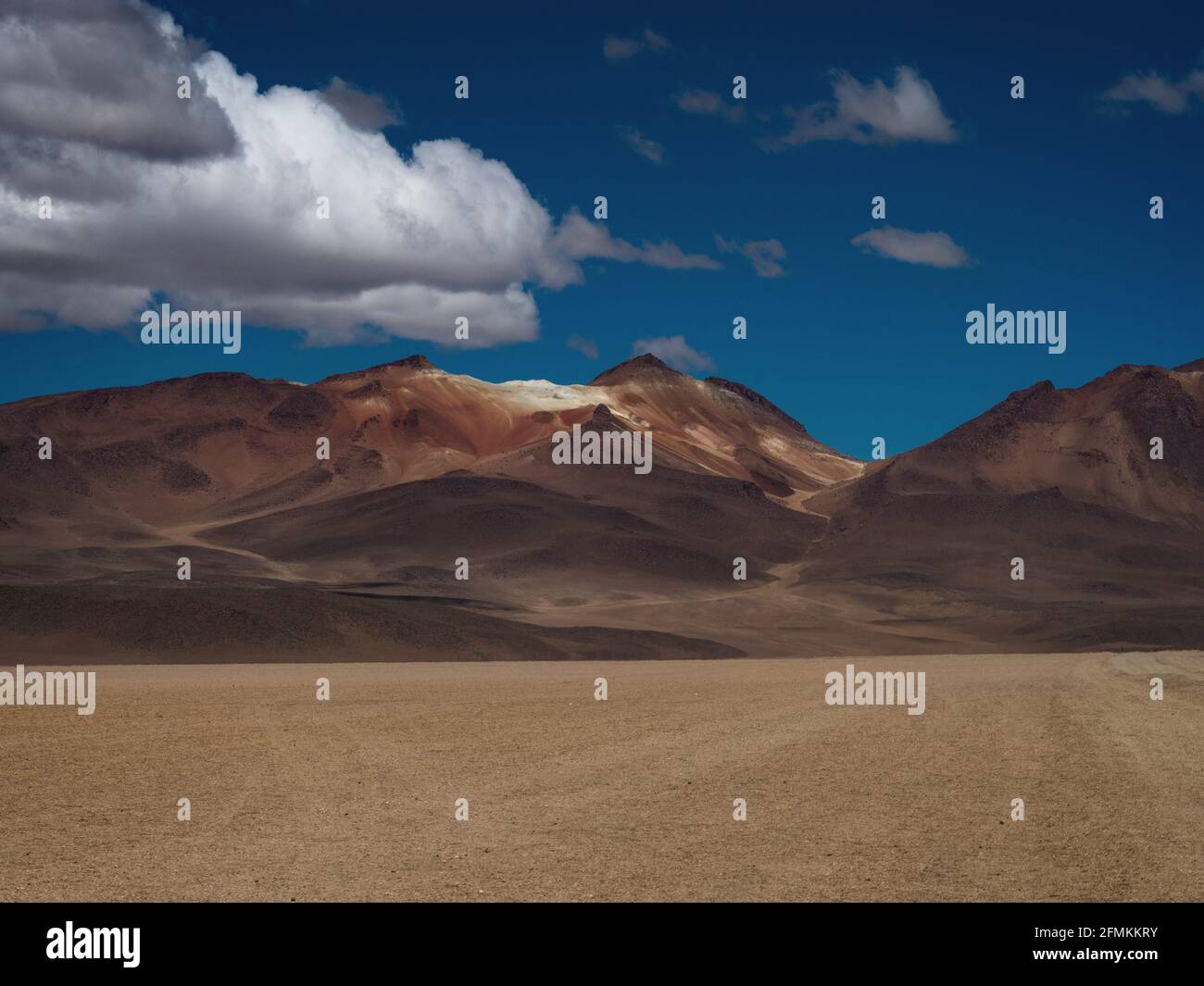 Panorama view of colorful andean Altiplano mountain landscape at Mount Cerro Nelly in Sur Lipez Potosi Bolivia South America Stock Photo