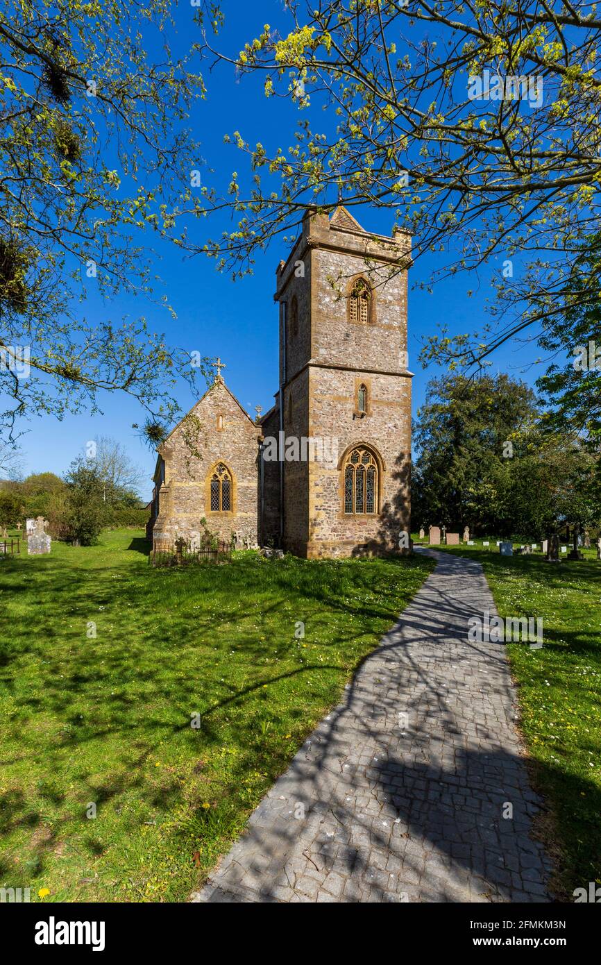 The parish church of St Stephen at Bettiscombe Village, Dorset, England Stock Photo