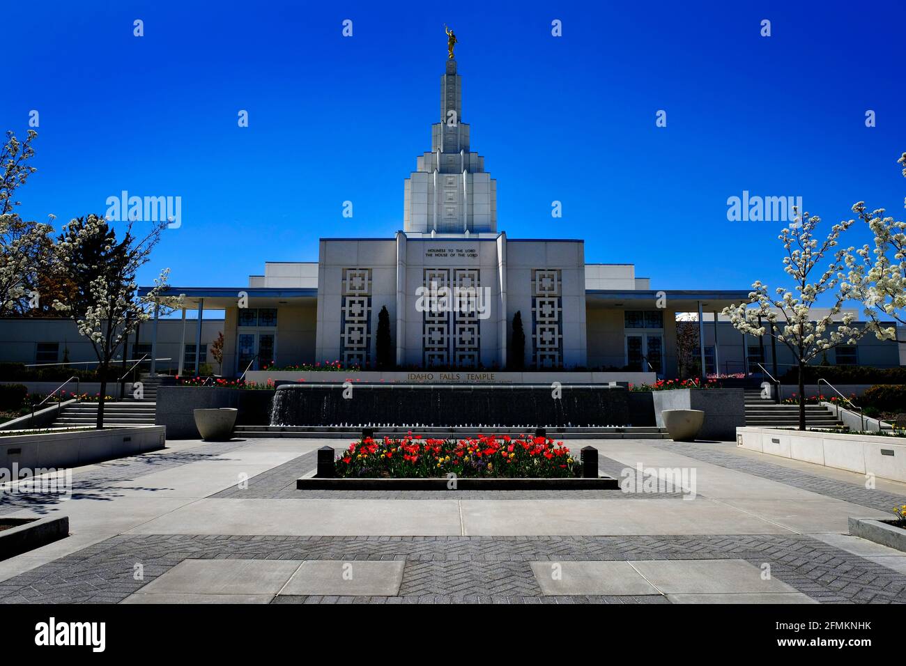 Idaho Falls LDS Mormon Latter Day Saint Temple with Blue Sky Religion