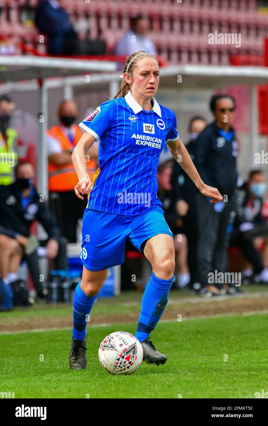 Crawley, UK. 09th May, 2021. Aileen Whelen of Brighton and Hove Albion controls the ball during the FA Women's Super League match between Brighton & Hove Albion Women and Bristol City Women at The People's Pension Stadium on May 9th 2021 in Crawley, United Kingdom. (Photo by Jeff Mood/phcimages.com) Credit: PHC Images/Alamy Live News Stock Photo