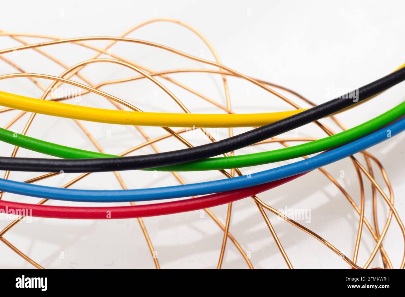 Copper wires and colored electric wires for electrical transmission