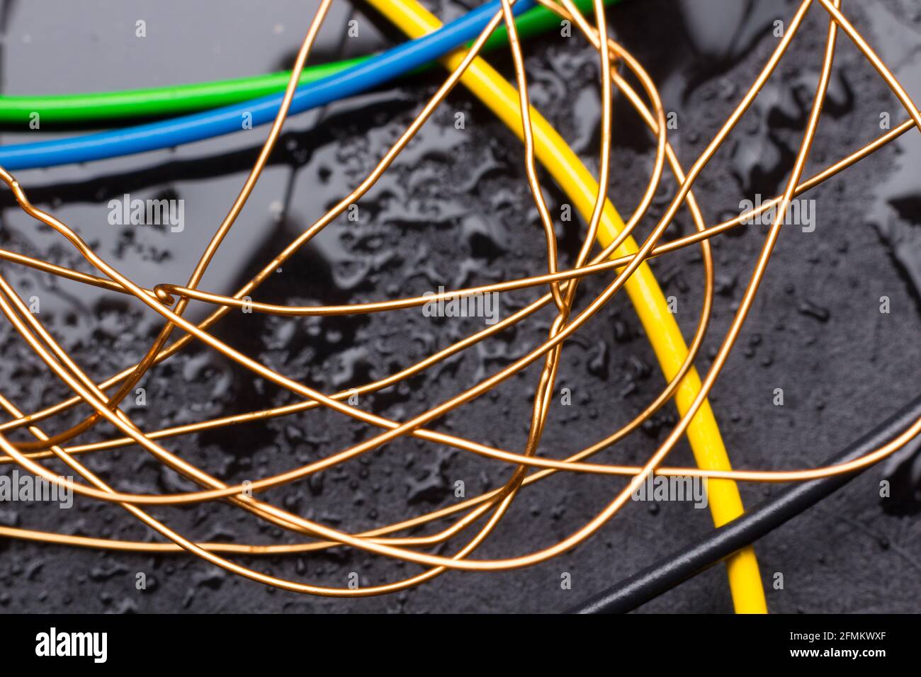 Bundle Thin Electronics Cables Isolated On Stock Photo 289883294