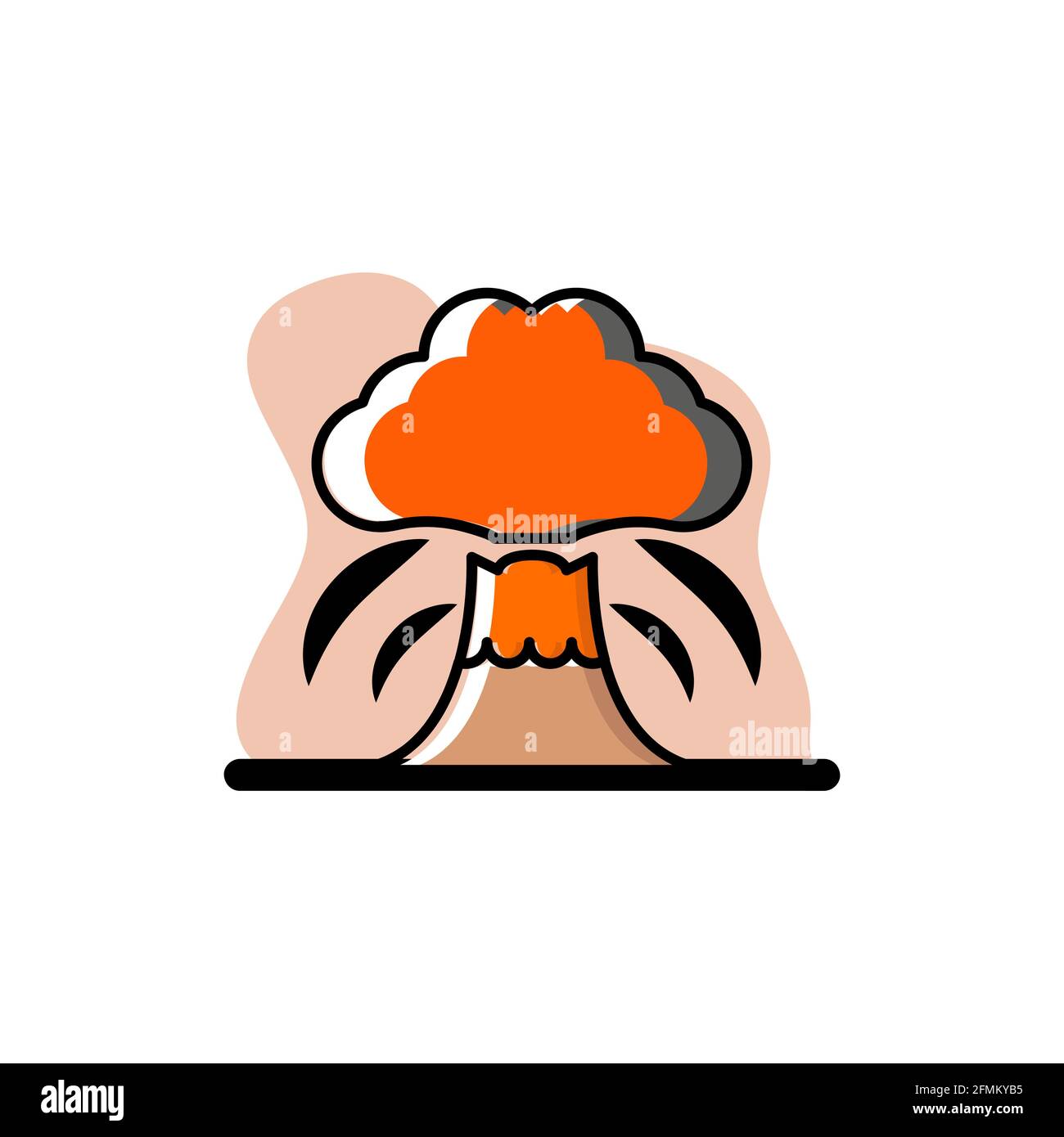 Volcano Eruption Conceptual Vector Illustration Design Icon Stock Vector