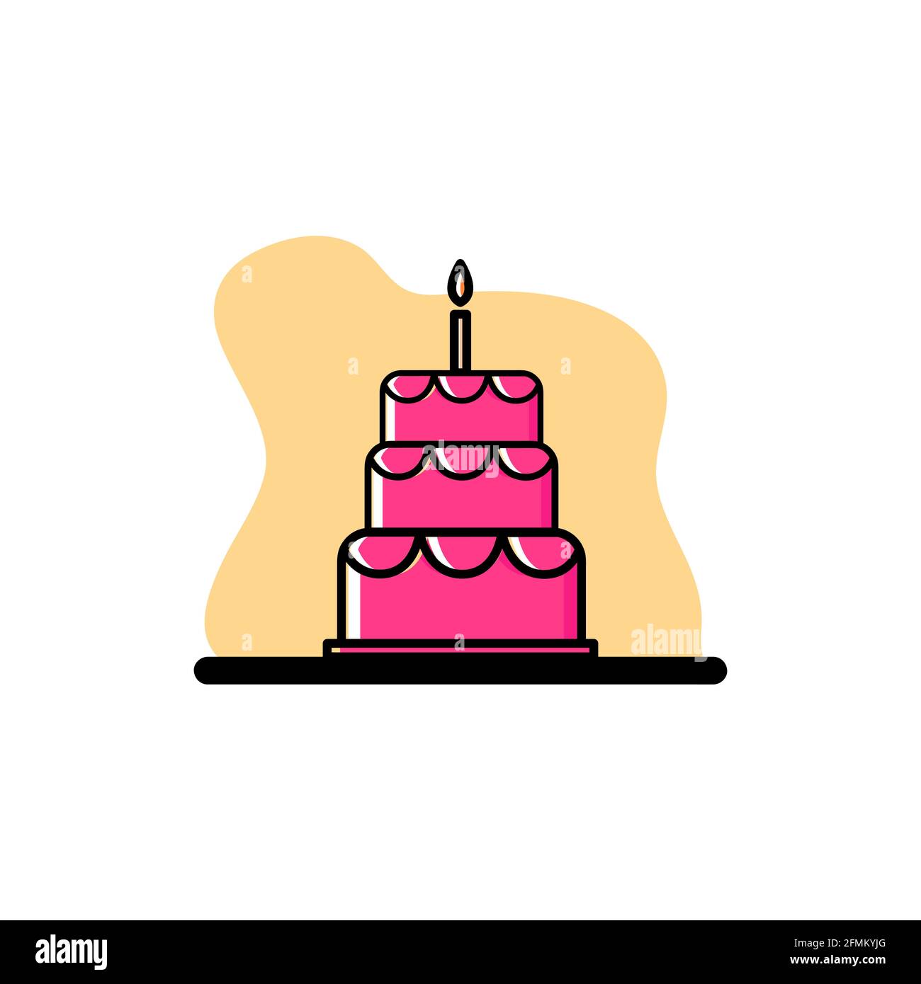 Birthday Cake Conceptual Vector Illustration Icon Design eps10 Stock Vector