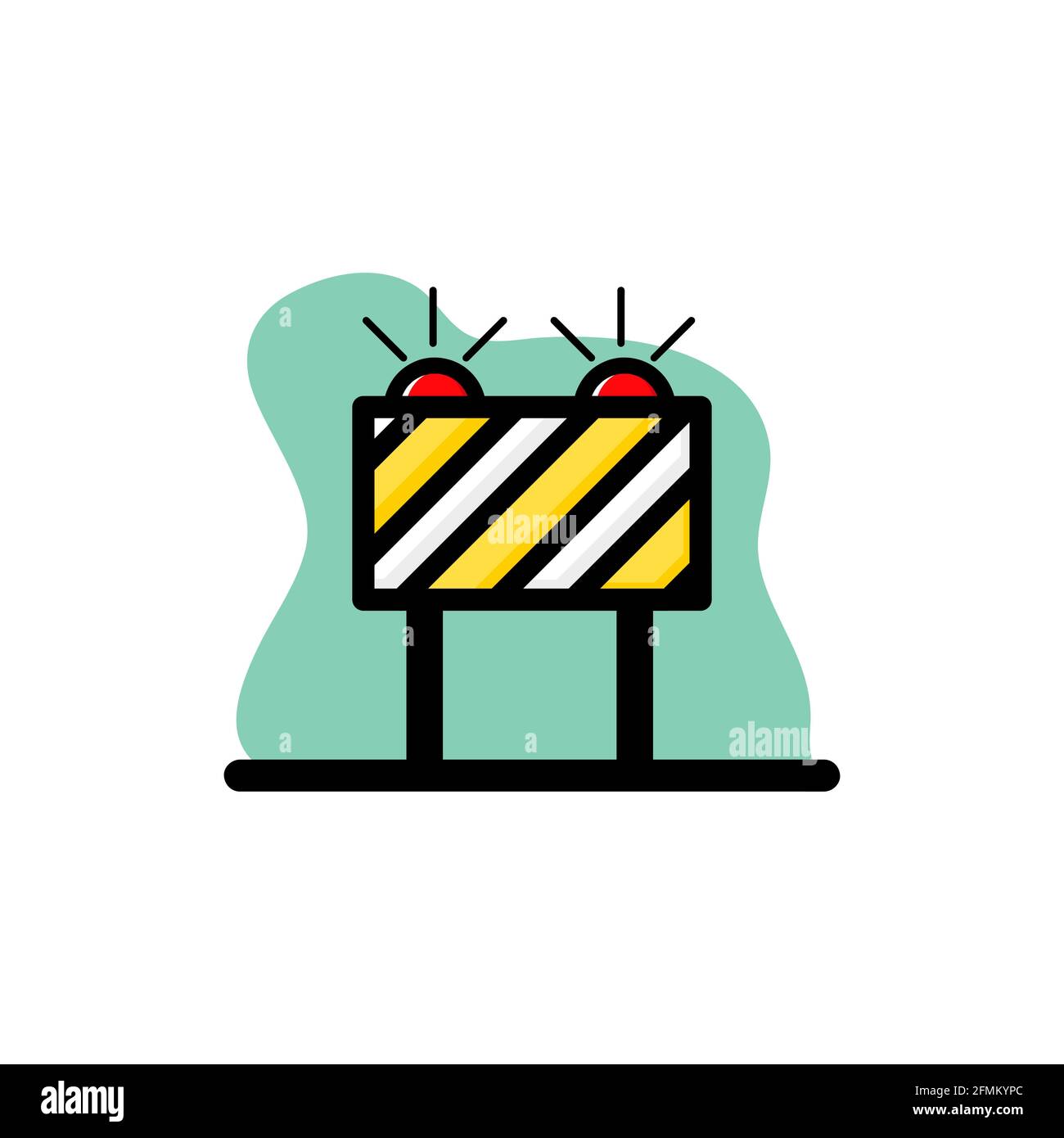 Barrier Traffic Light Conceptual Vector Illustration Design Icon eps10 Stock Vector