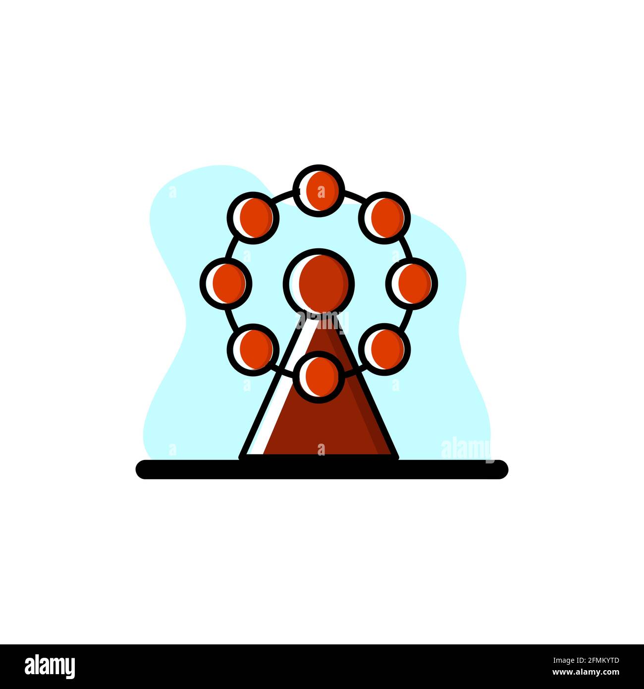 Ferris Wheel Conceptual Vector Icon Design Illustration eps10 Stock Vector