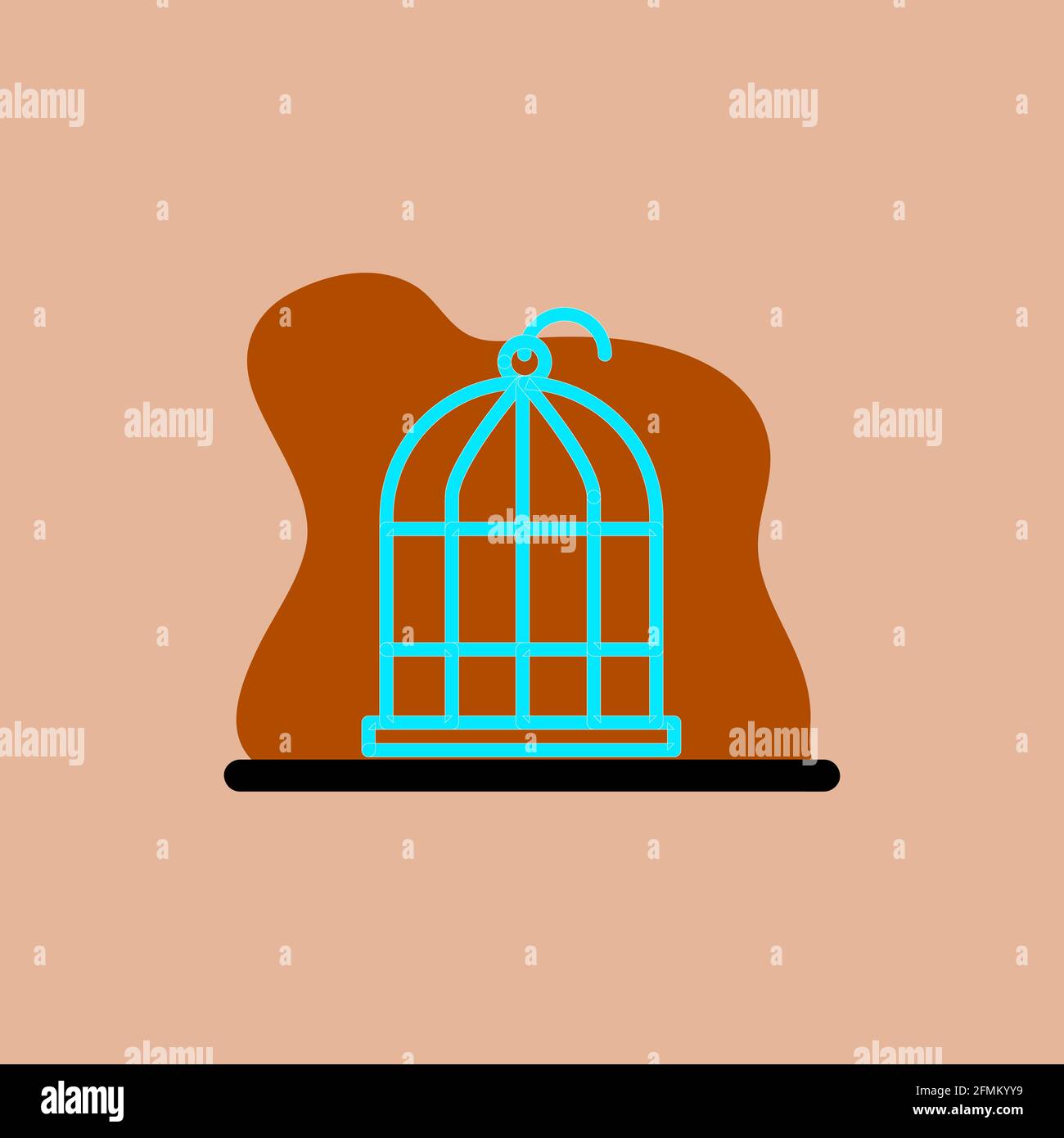 Conceptual Bird Cage Vector Icon Design Illustration eps10 Stock Vector