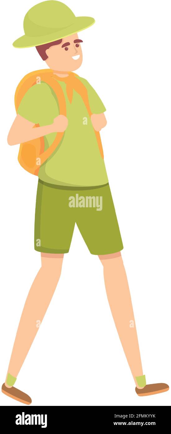 Smiling scouting boy icon. Cartoon of Smiling scouting boy vector icon ...