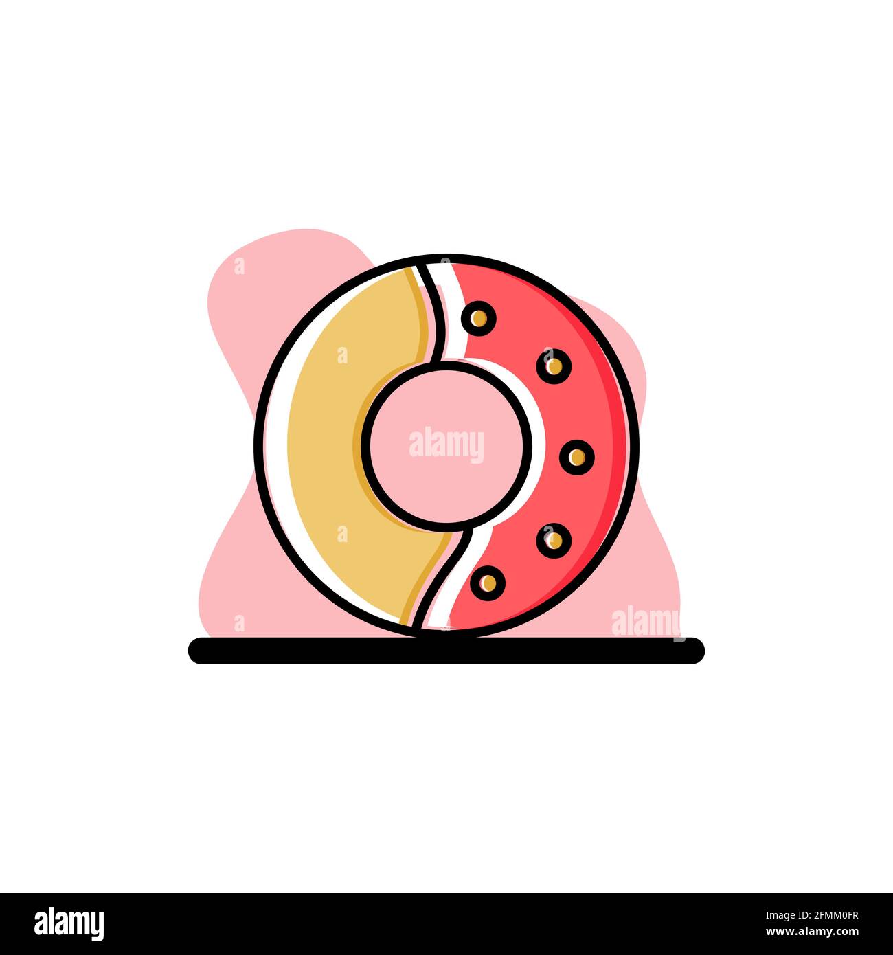 Delicious Pink Donut Conceptual Vector Icon Illustration Design eps10 Stock Vector