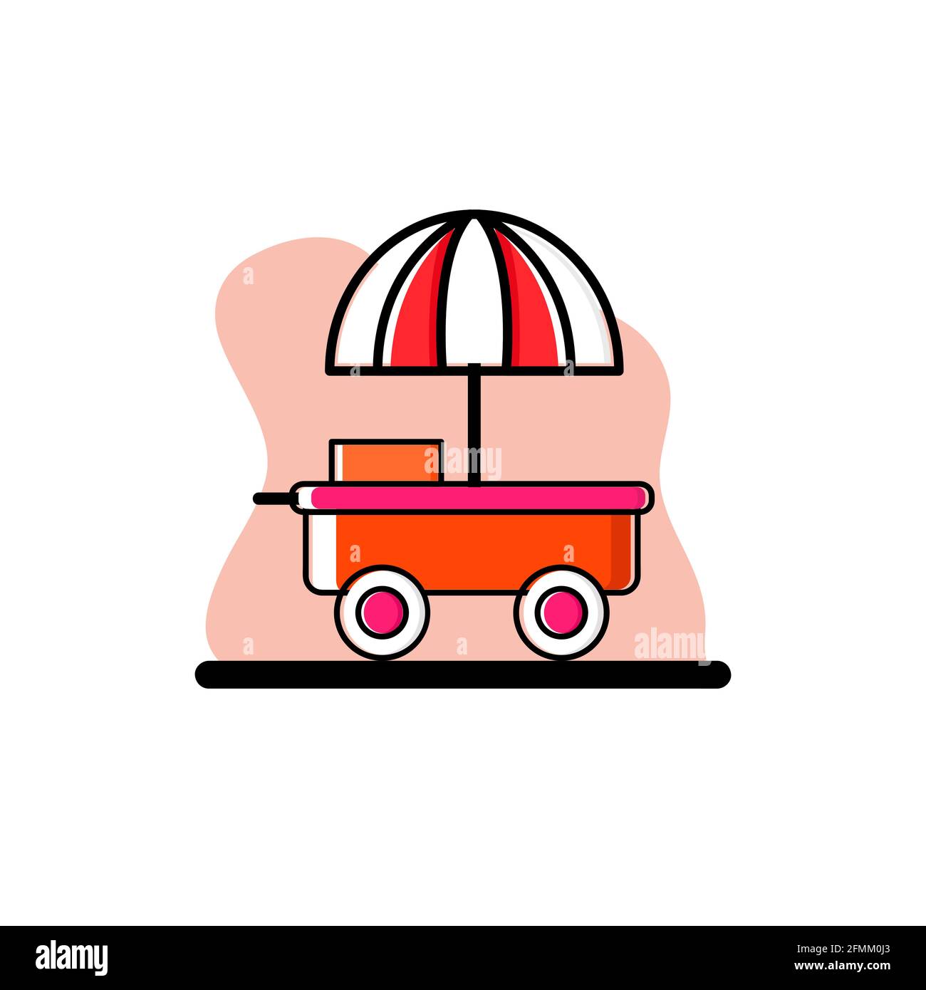 Umbrella Food Cart Conceptual Vector Illustration Icon Design eps10