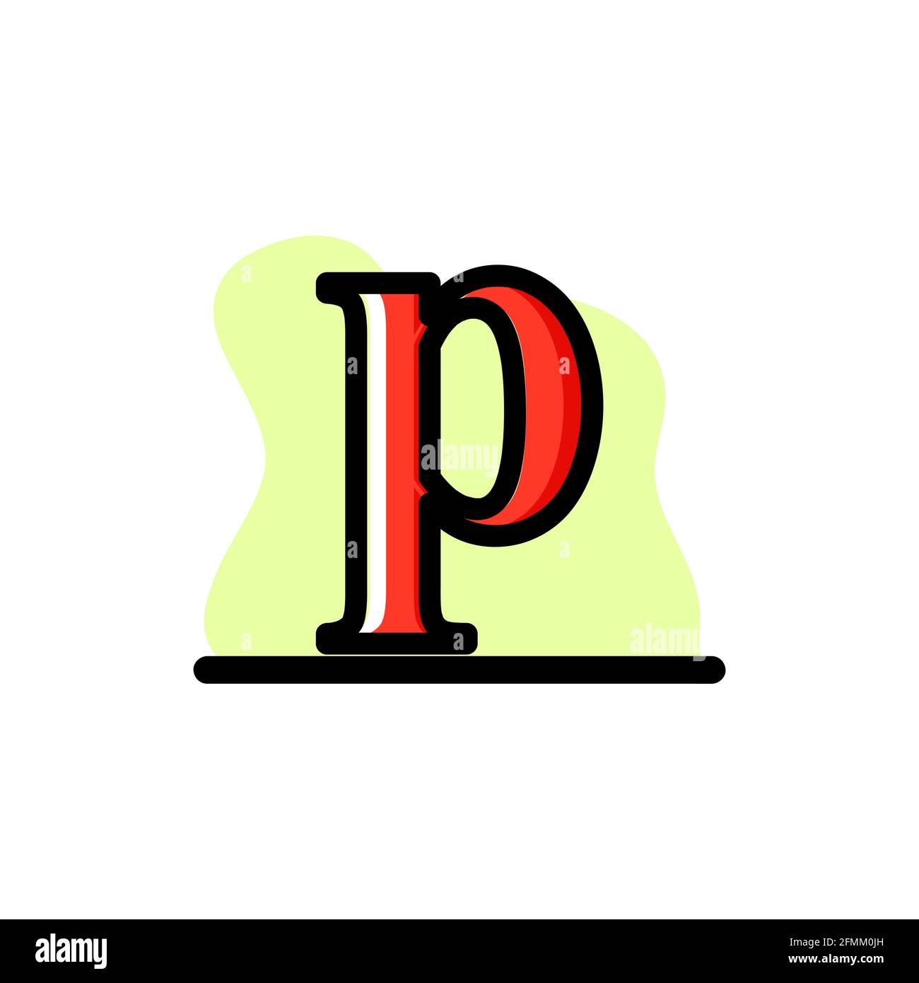 Letter P Conceptual Icon Vector Design Illustration eps10 Stock Vector
