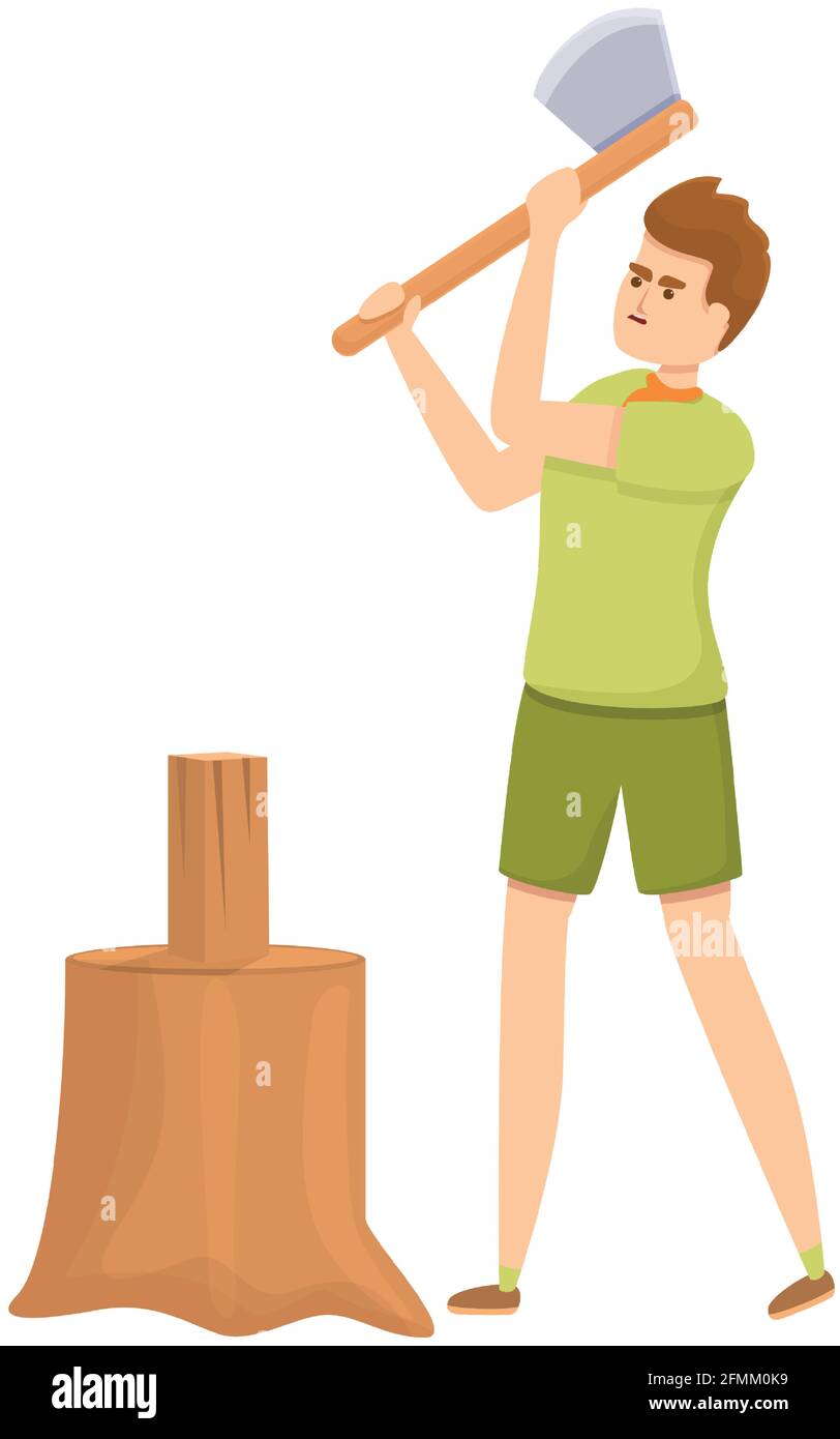 Scouting axe wood icon. Cartoon of Scouting axe wood vector icon for
