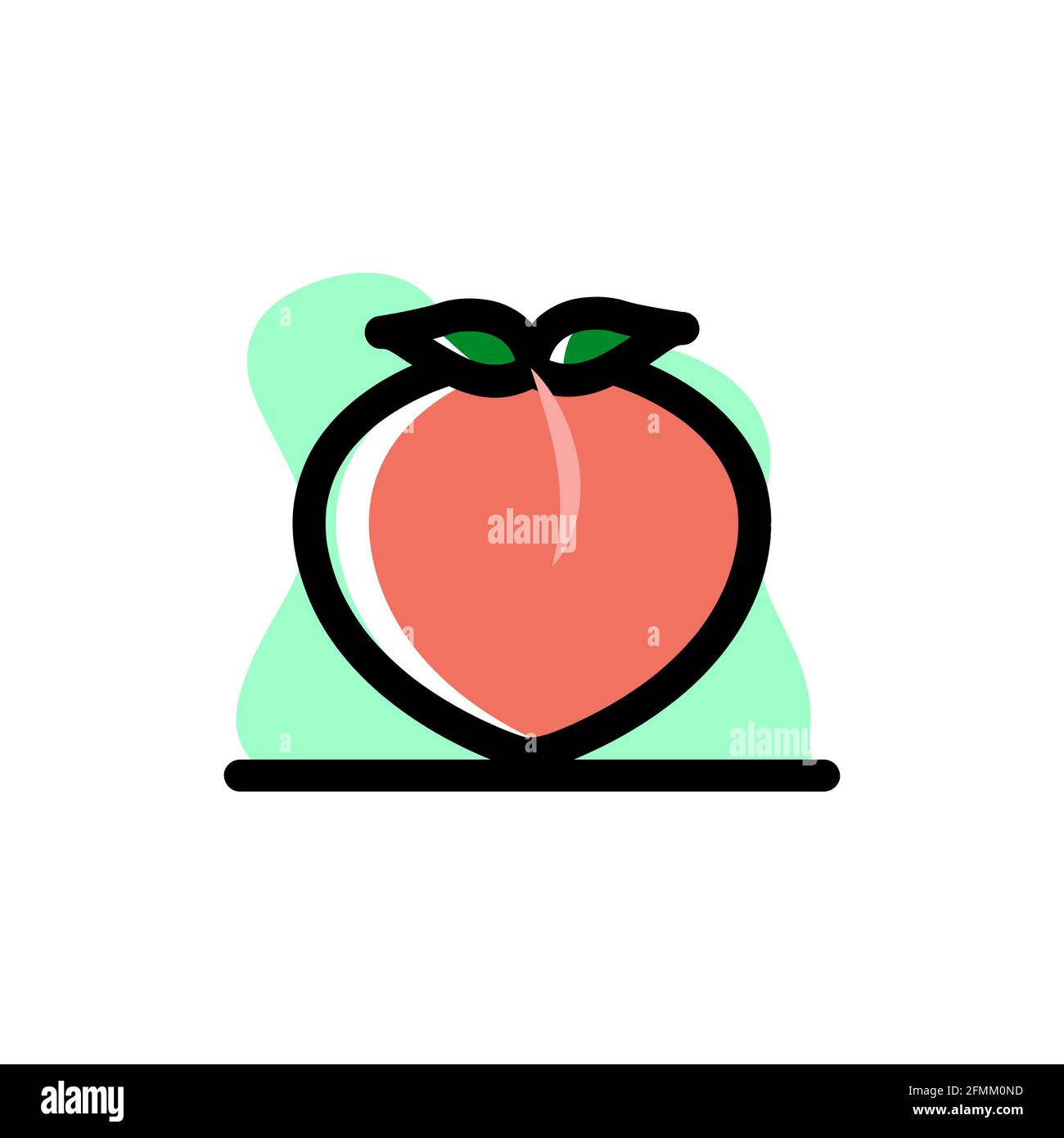 Conceptual Peach Fruit Vector Illustration Design Icon eps10 Stock Vector