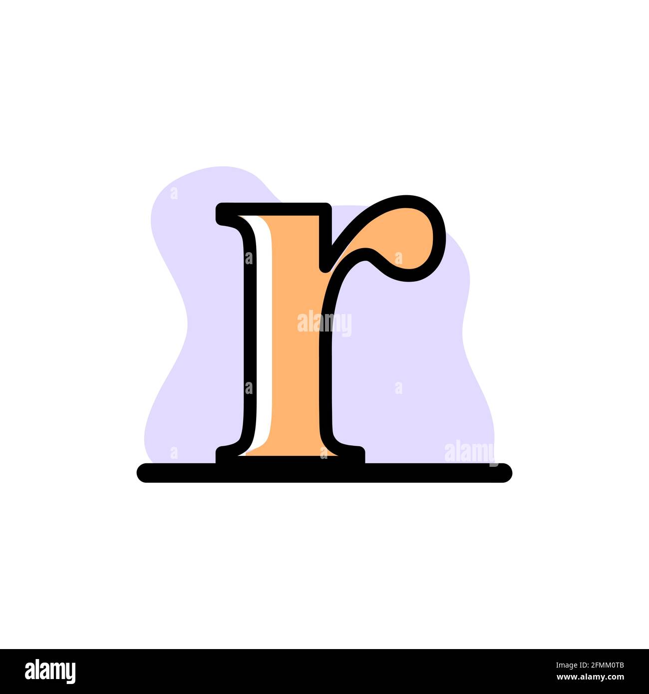 Letter Lowercase R Conceptual Vector Illustration Design Icon eps10 Stock Vector