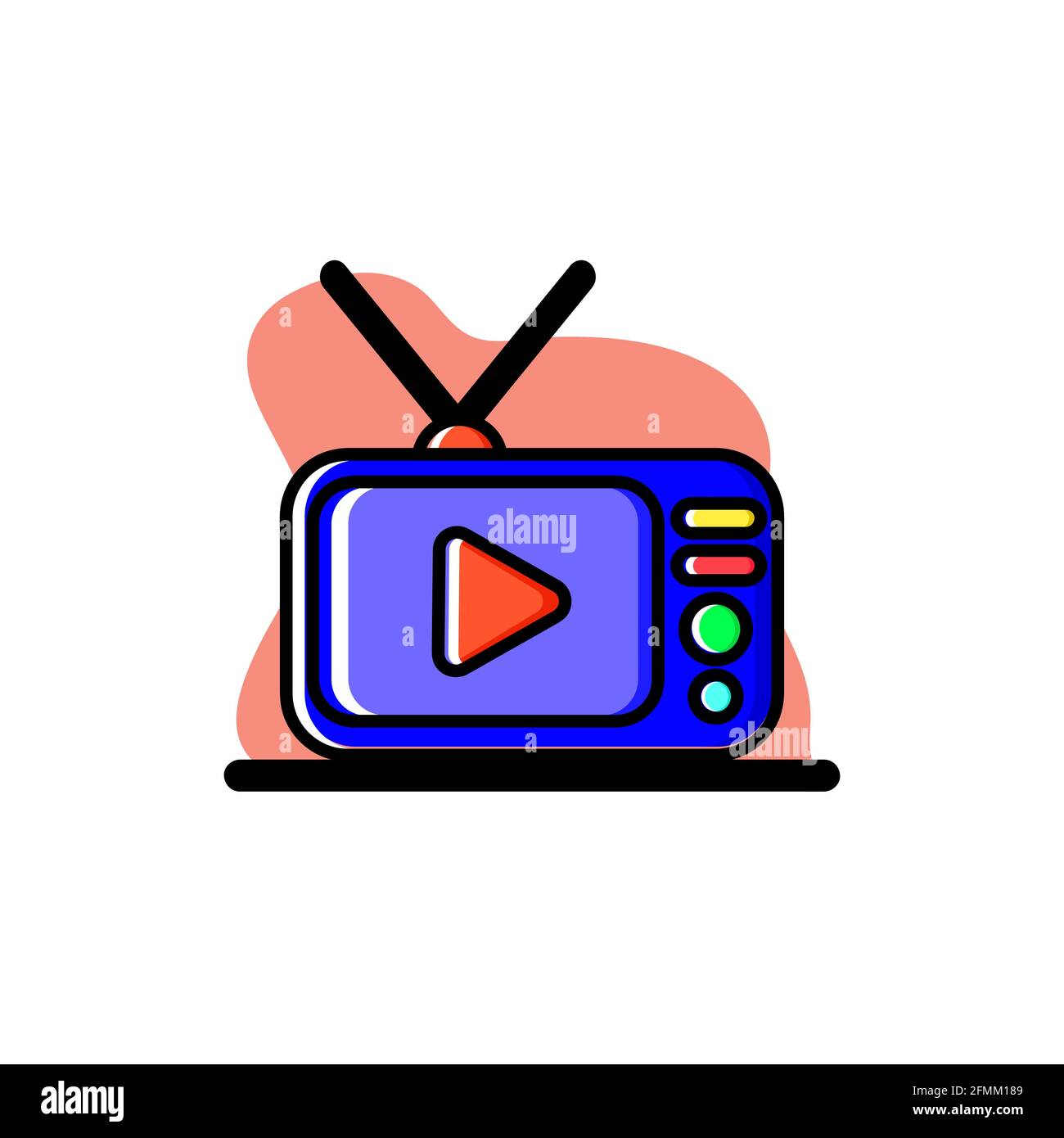 Cool Television Conceptual Vector Illustration Design Icon eps10 Stock Vector