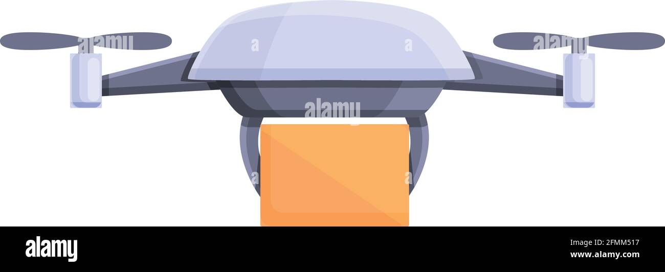 Drone parcel delivery icon. Cartoon of Drone parcel delivery vector ...
