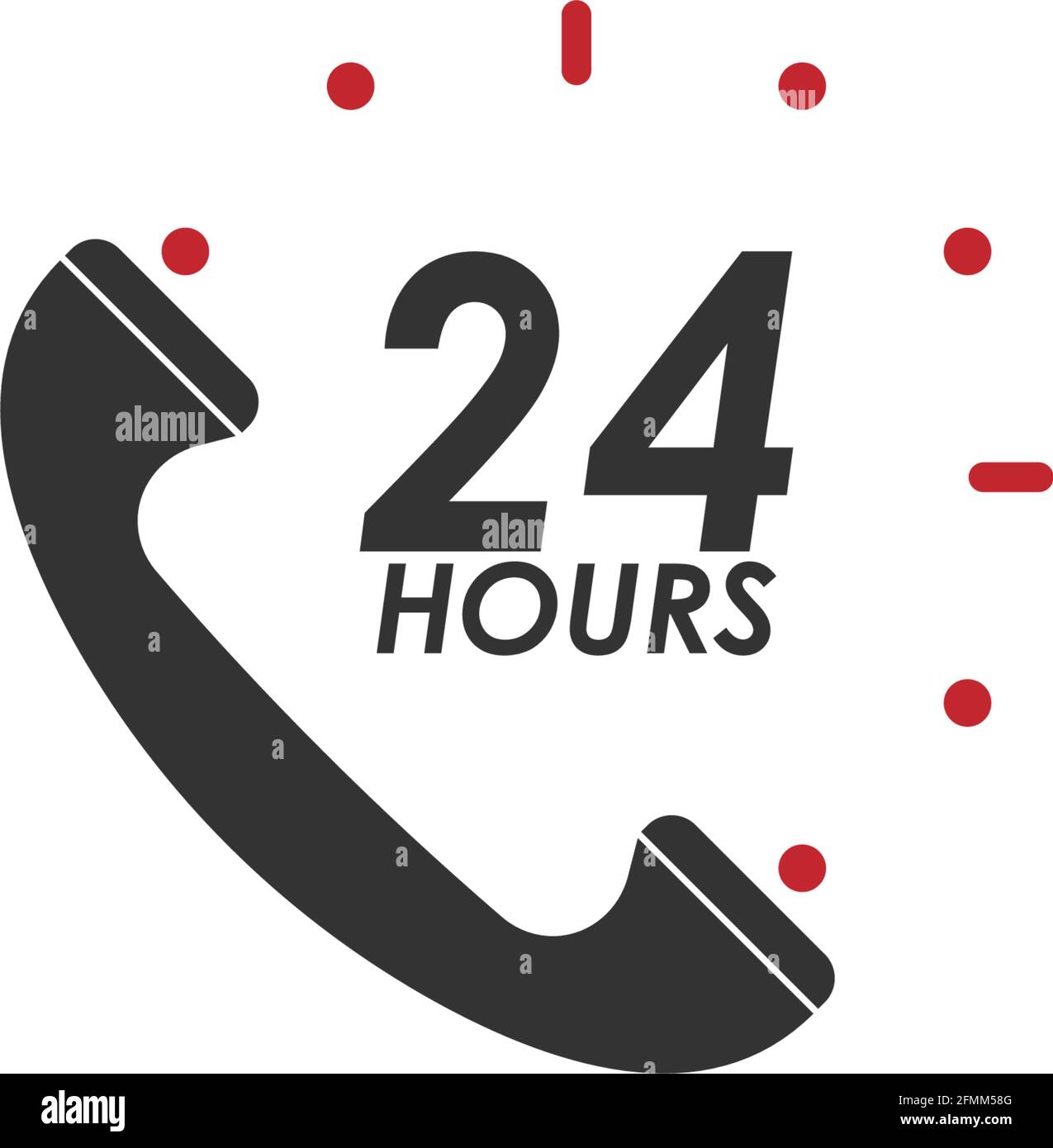 24 Hour icon logo vector illustration design template Stock Vector