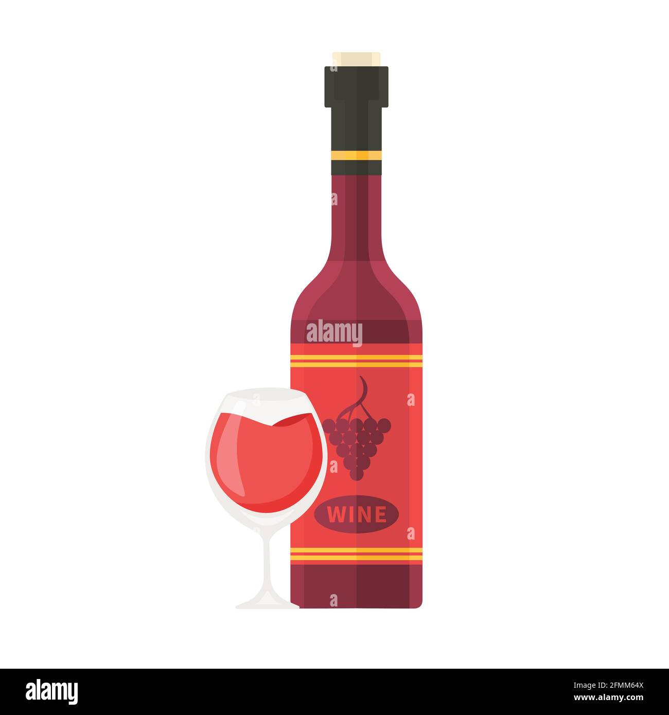 red wine bottle cartoon