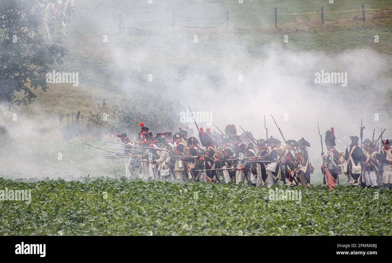 Reconstitution de la bataille franco-prussienne de Jena / Iena / Auerstedt 1806 - 2016 Stock Photo