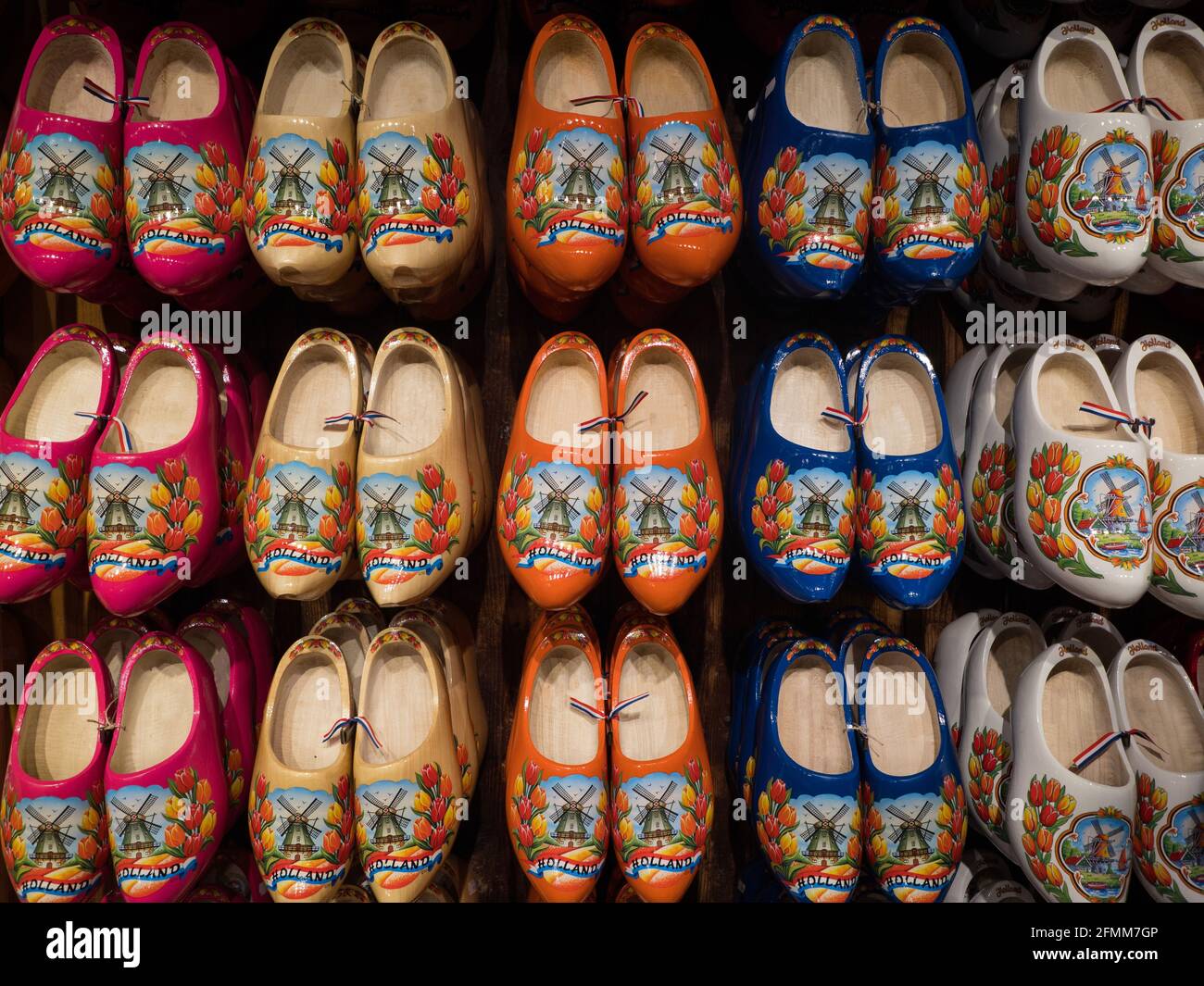 A selection of traditional typical dutch footwear Klompen Klomp clog shoes  in Zaanse Schans Zaandijk Amsterdam North Holland Netherlands Europe Stock  Photo - Alamy