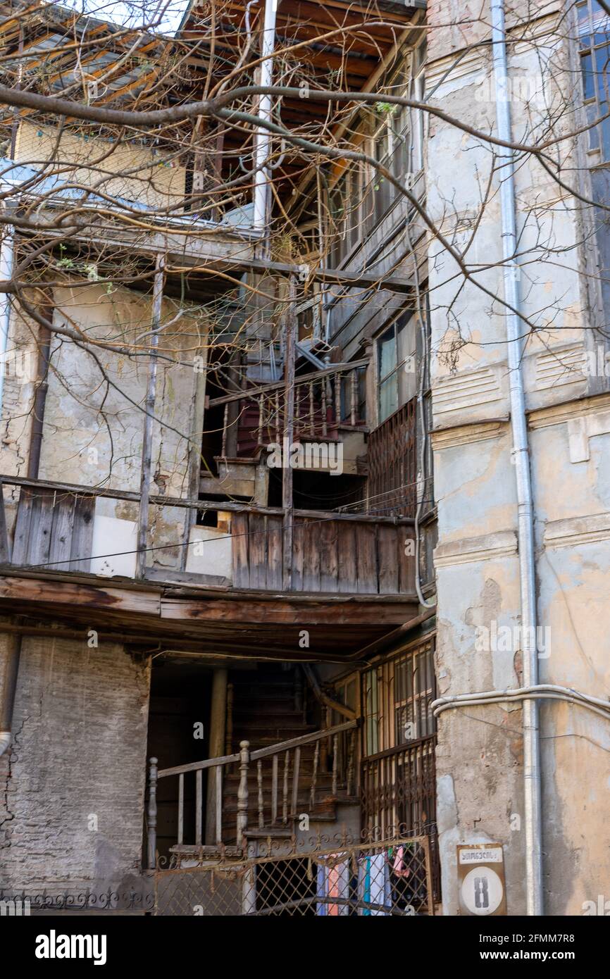 Poor and old quaters in Tbilisi capital city of Stock Photo Alamy