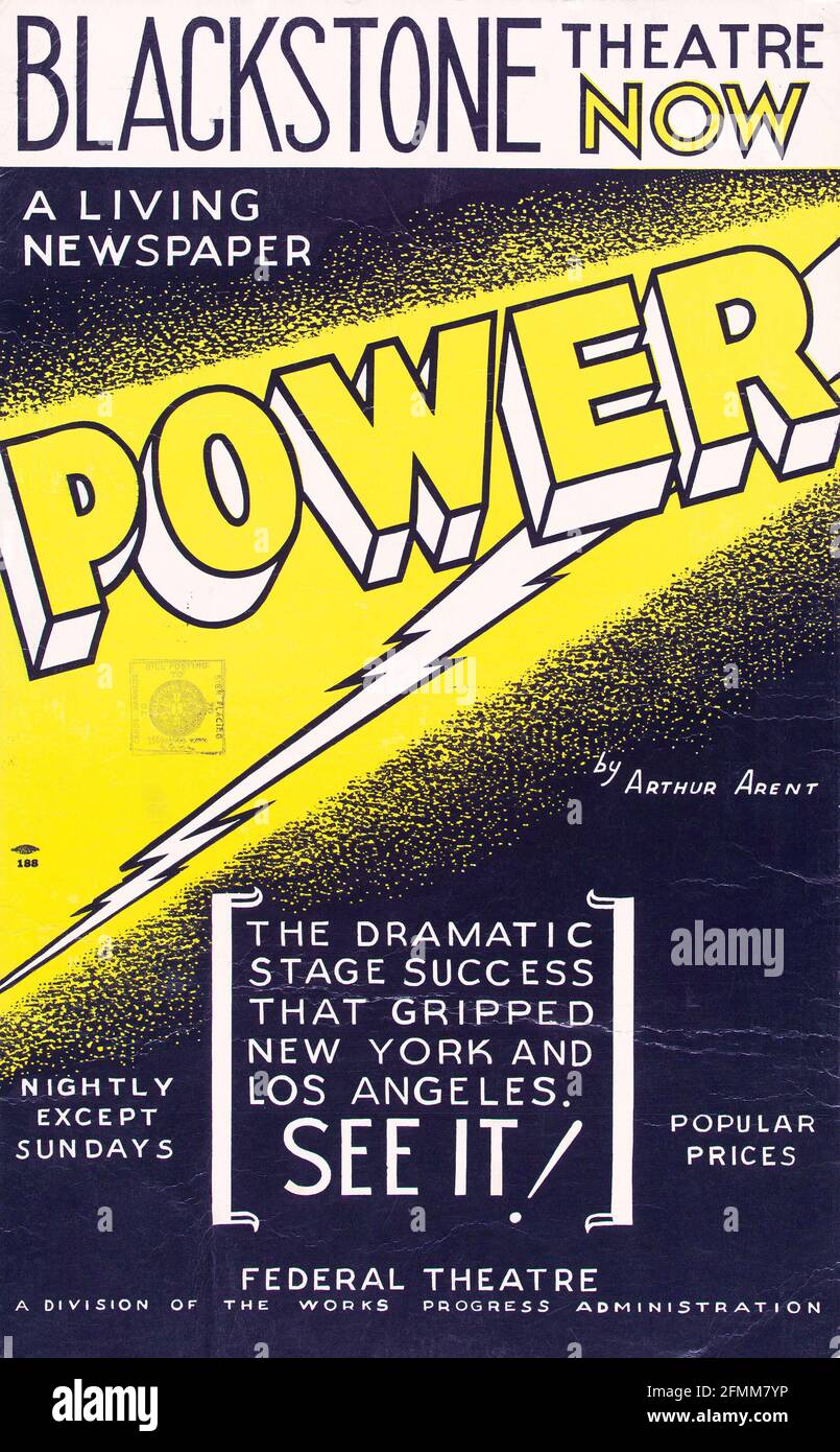 Blackstone Theatre A Living Newspaper "POWER" Theatre poster