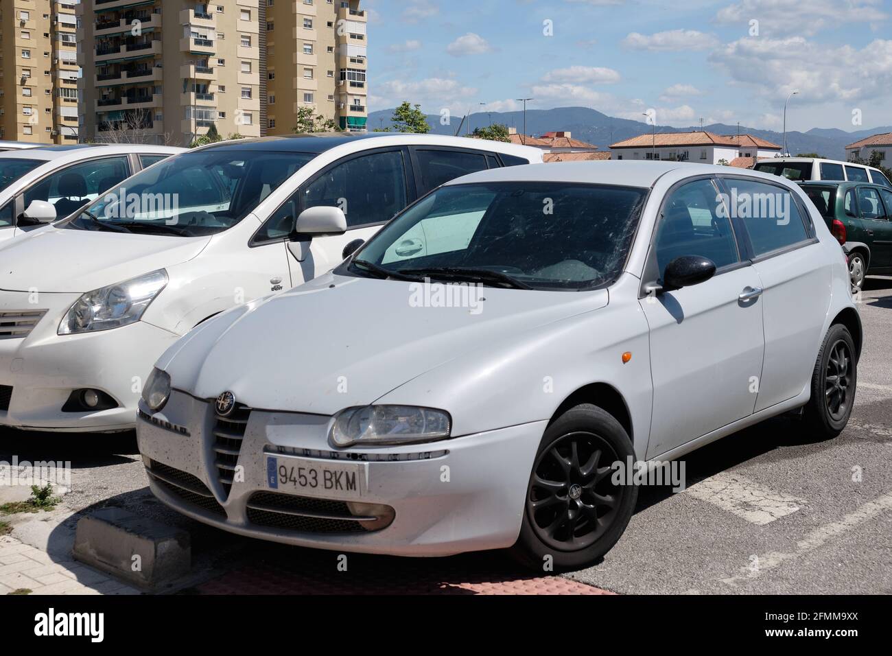2001 Alfa Romeo 147 parked in Malaga, Spain. Stock Photo