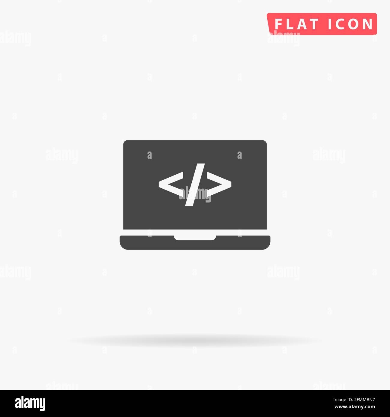 Programming flat vector icon. Hand drawn style design illustrations. Stock Vector