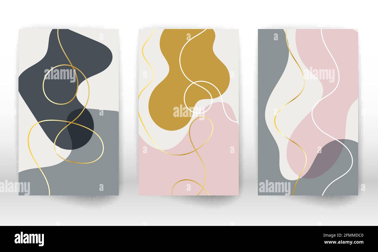 Modern abstract painting. Set of geometric shapes. Abstract hand drawn ...