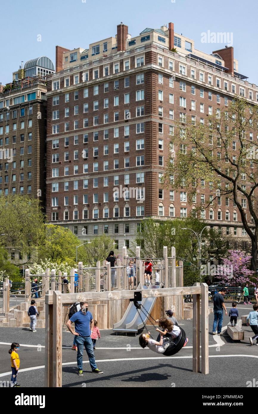 E. 96th Street Playground , 96th Street and Fifth Avenue, Central Park, NYc, USA Stock Photo