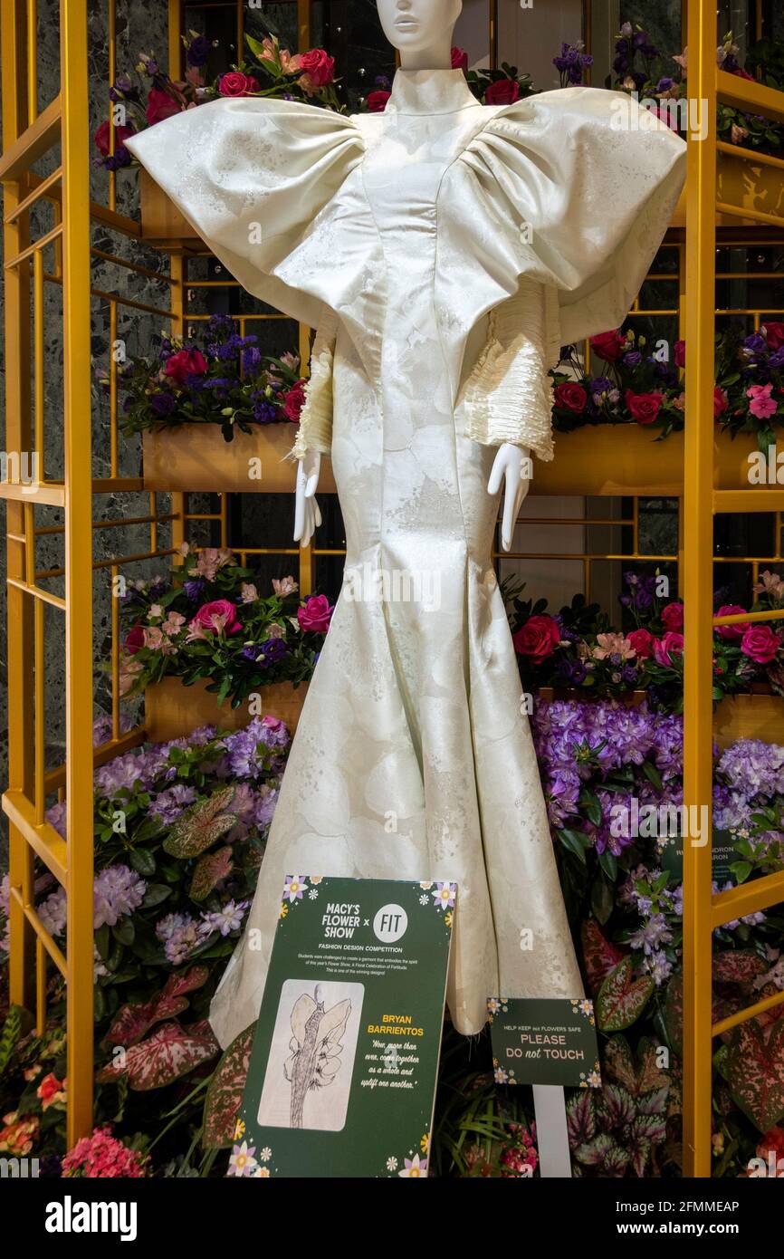 Macy's Annual Flower Show with 'Floral Celebration of Fortitude' Theme, Herald Square, NYC, USA   May 2021 Stock Photo
