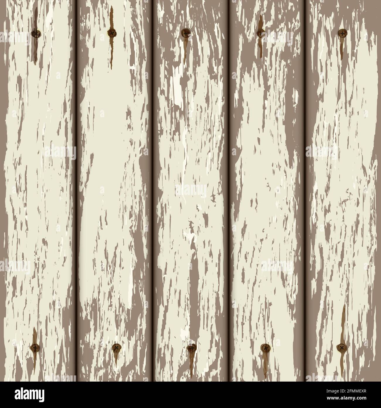 Old Wooden Planks Background. Vintage Wooden Fence. Vector. Stock Vector