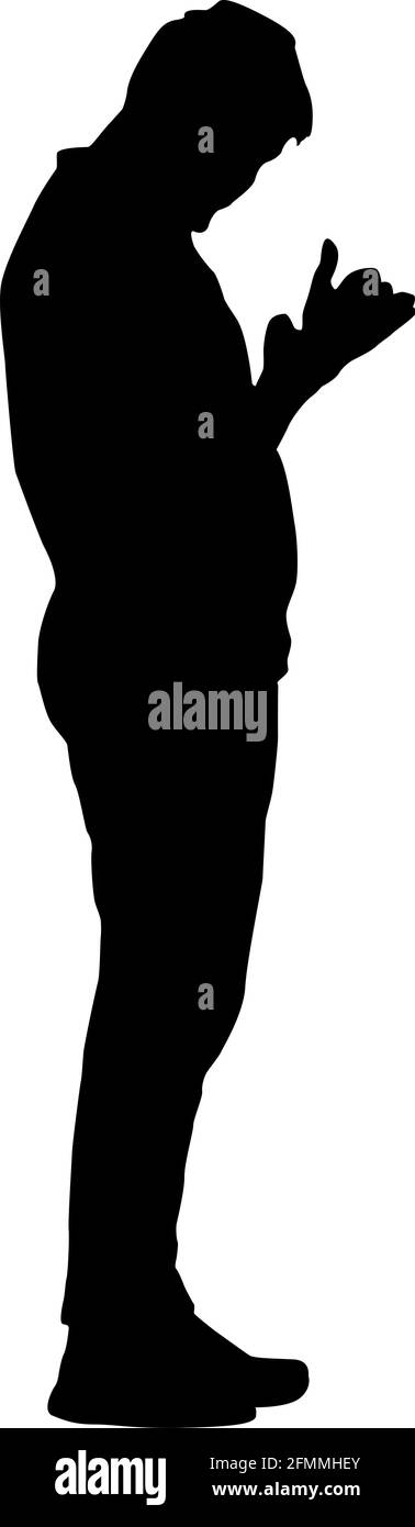 Silhouette of a walking man on a white background Stock Vector Image ...