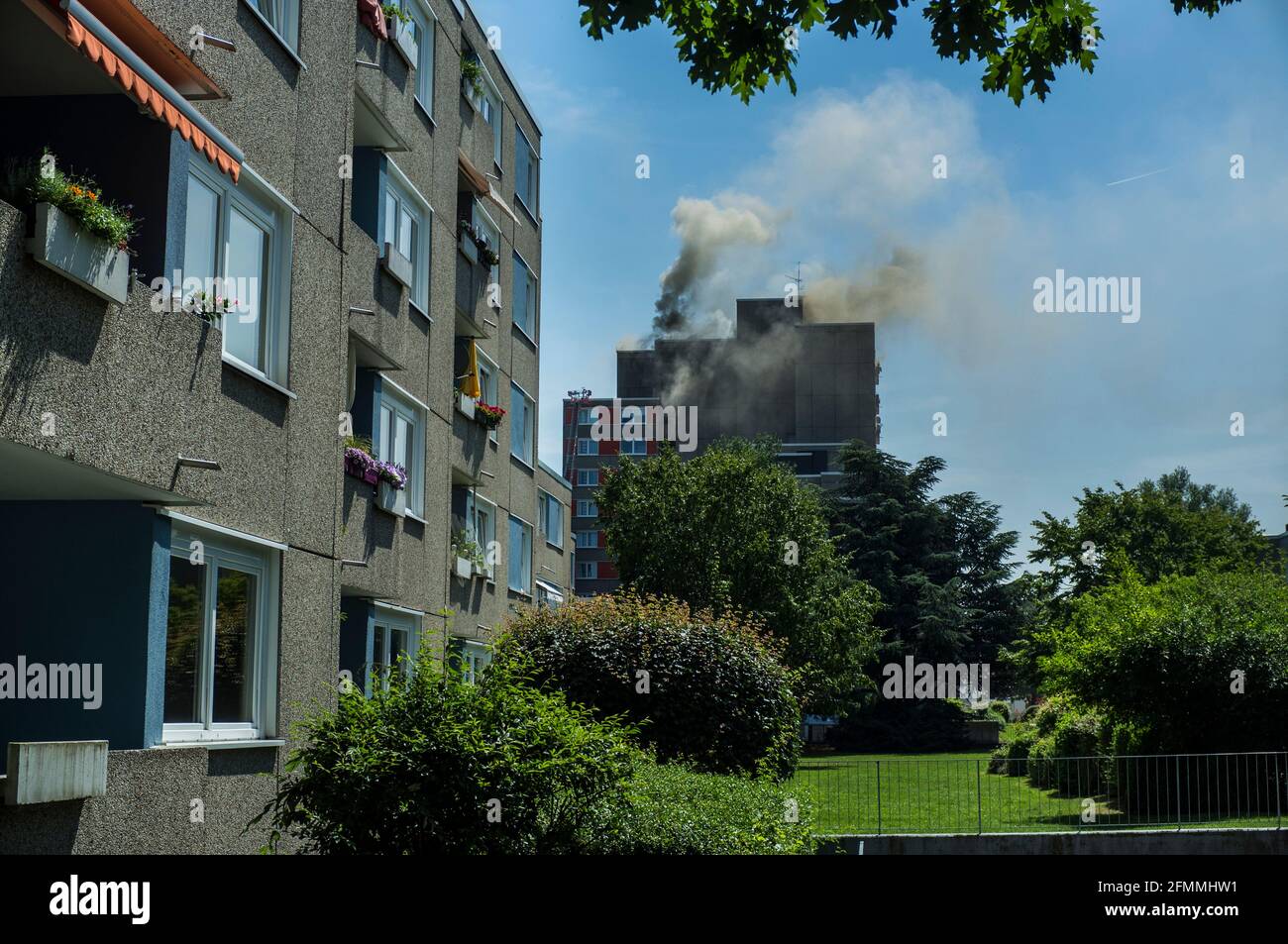 Wohnhausbrand in Bonn. 2019 Stock Photo