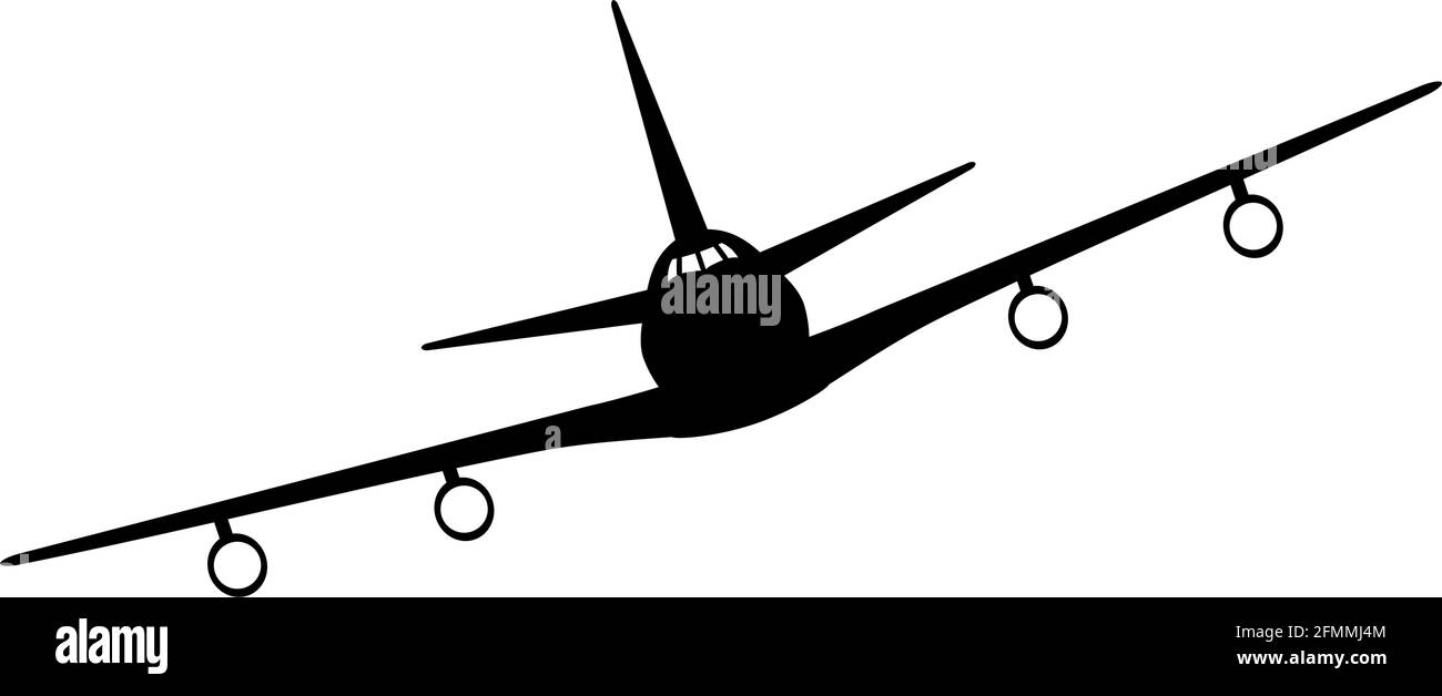 Silhouette passenger aircraft on a white background Stock Vector Image ...