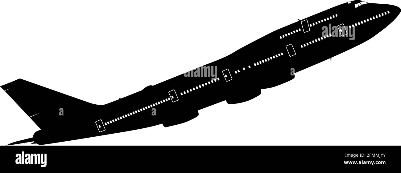 Silhouette passenger aircraft on a white background Stock Vector Image ...