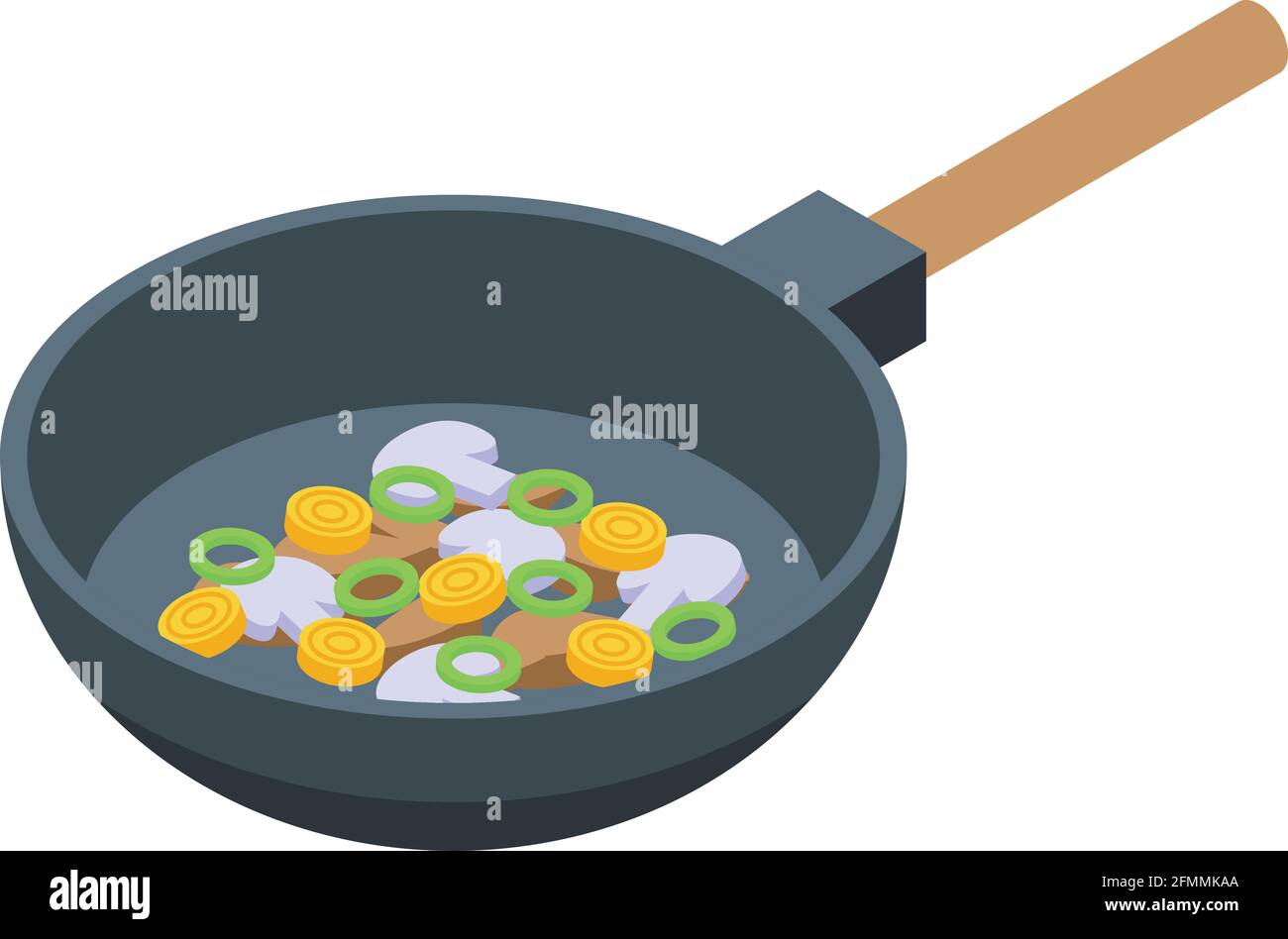 Wok menu frying pan icon. Isometric of Wok menu frying pan vector icon for  web design isolated on white background Stock Vector Image & Art - Alamy