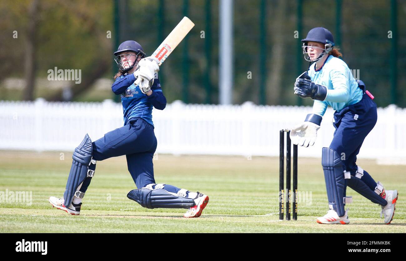 CHIGWELL, United Kingdom, MAY 01: Sarah Bryce of Kent Women  during Women London Championship between Essex CCC and Kent CCC at Chigwell School, Chigw Stock Photo